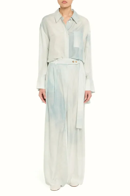 HIGH RISE PLEAT FRONT STRAIGHT LEG HABOTAI PANT WITH EXTENDED BELT sold by Jason Wu