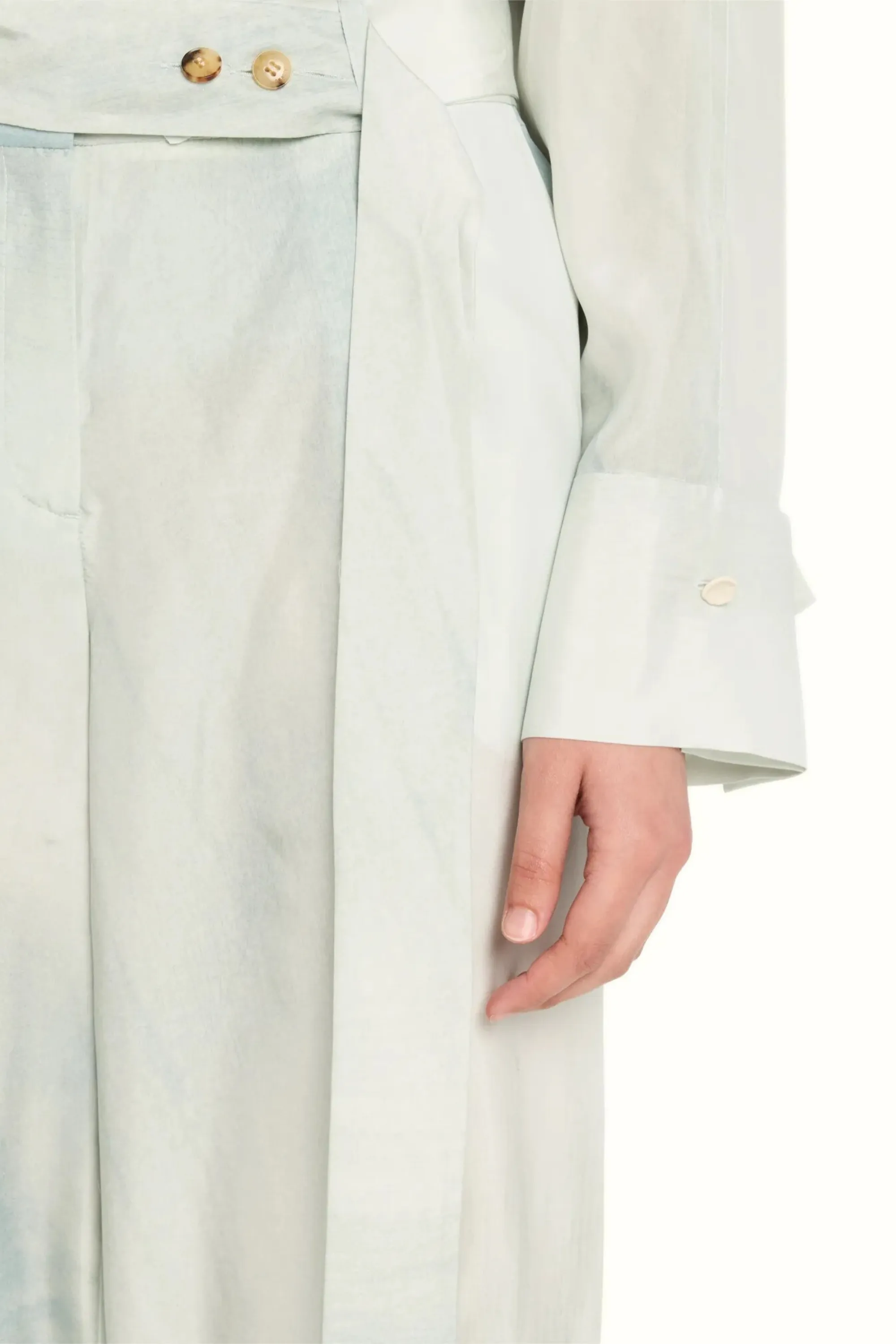 HIGH RISE PLEAT FRONT STRAIGHT LEG HABOTAI PANT WITH EXTENDED BELT sold by Jason Wu product image thumbnail 4