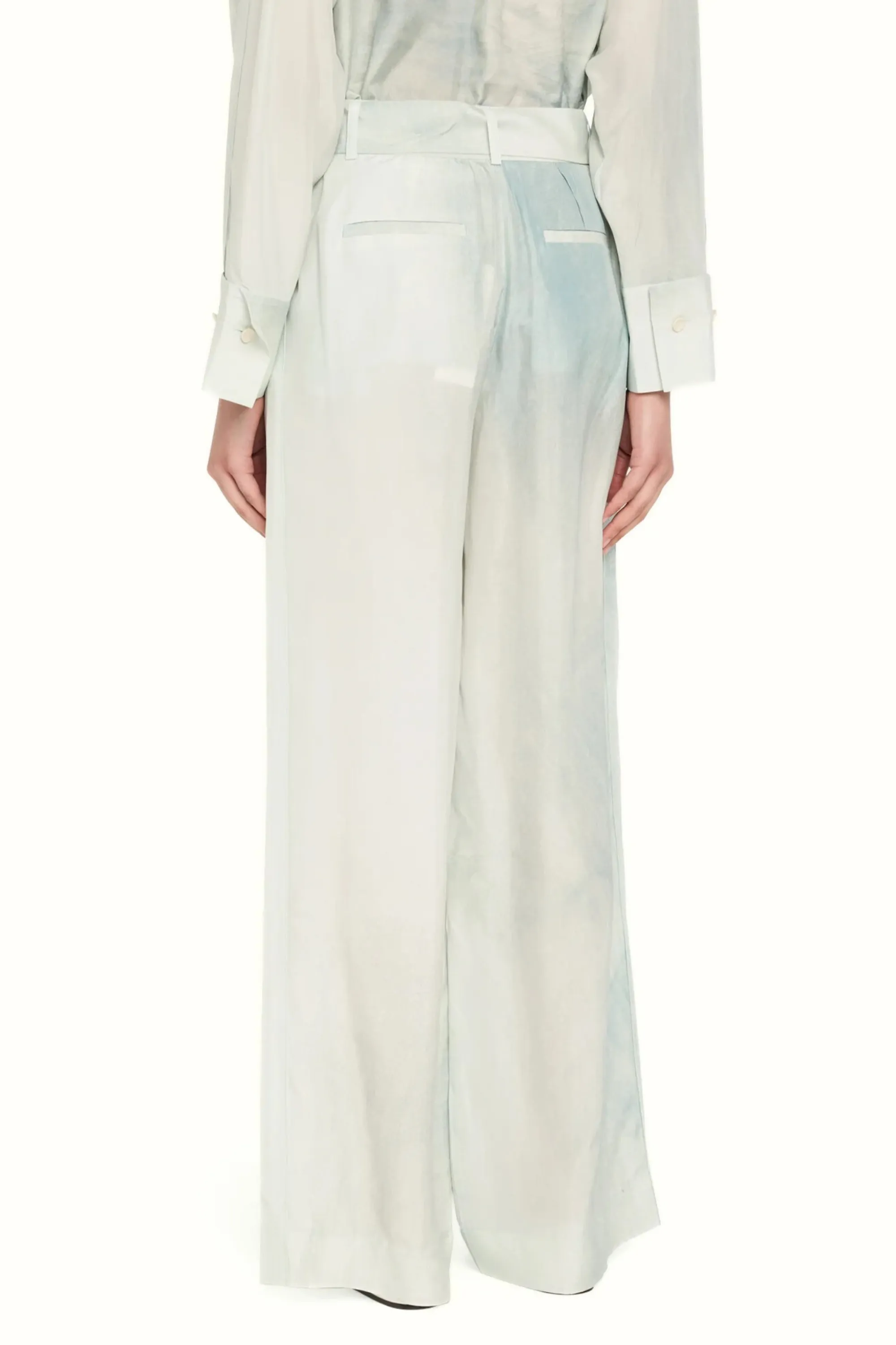 HIGH RISE PLEAT FRONT STRAIGHT LEG HABOTAI PANT WITH EXTENDED BELT sold by Jason Wu product image thumbnail 3