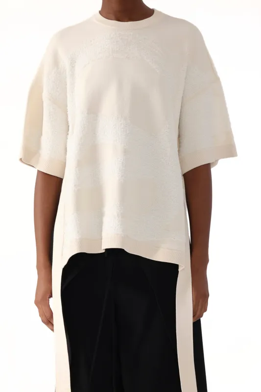 LOOPED FRINGE JACQUARD TSHIRT SWEATER WITH ARTWORK sold by Jason Wu