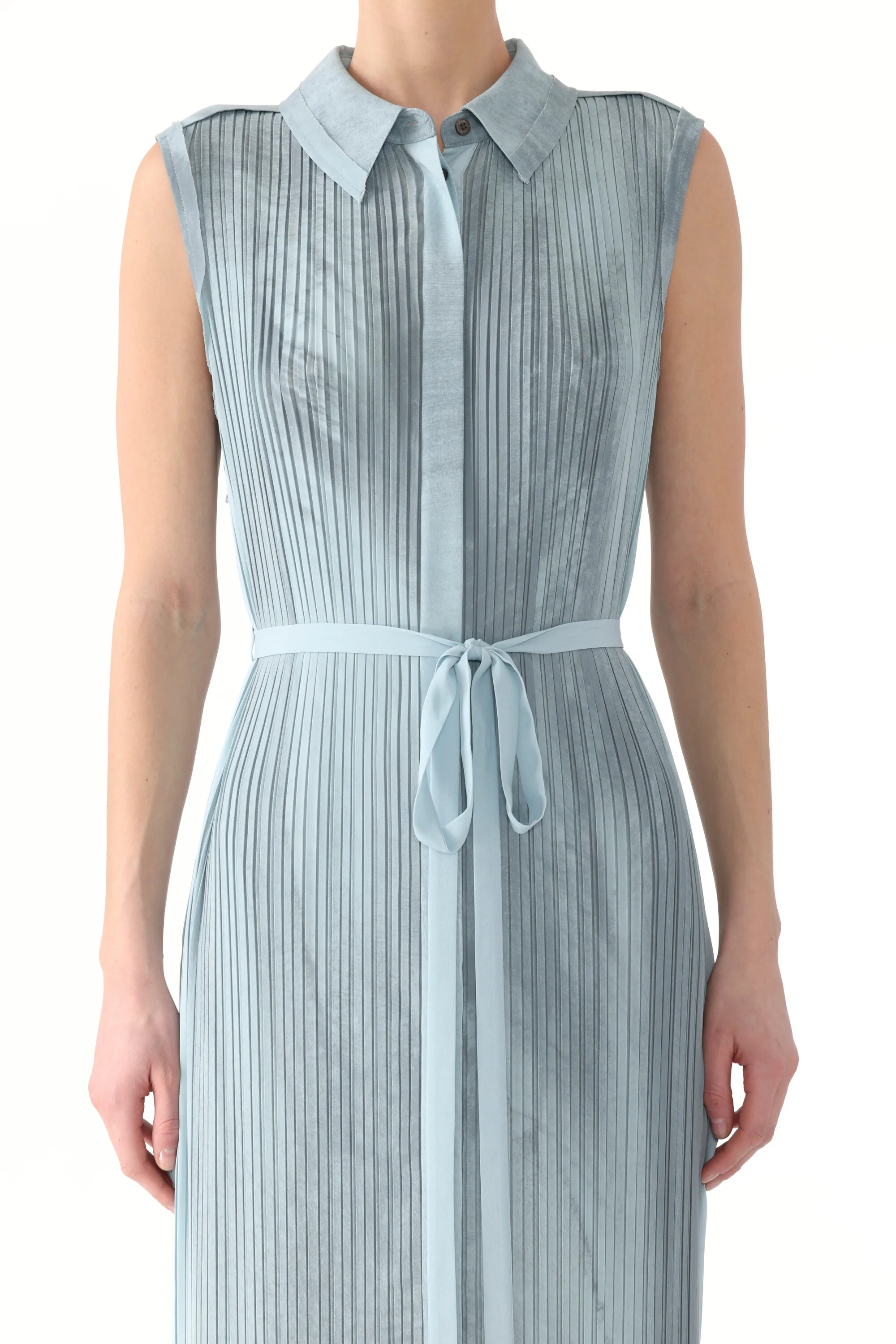 PLEATED GEORGETTE SLEEVELESS SHIRTDRESS sold by Jason Wu product image thumbnail 4