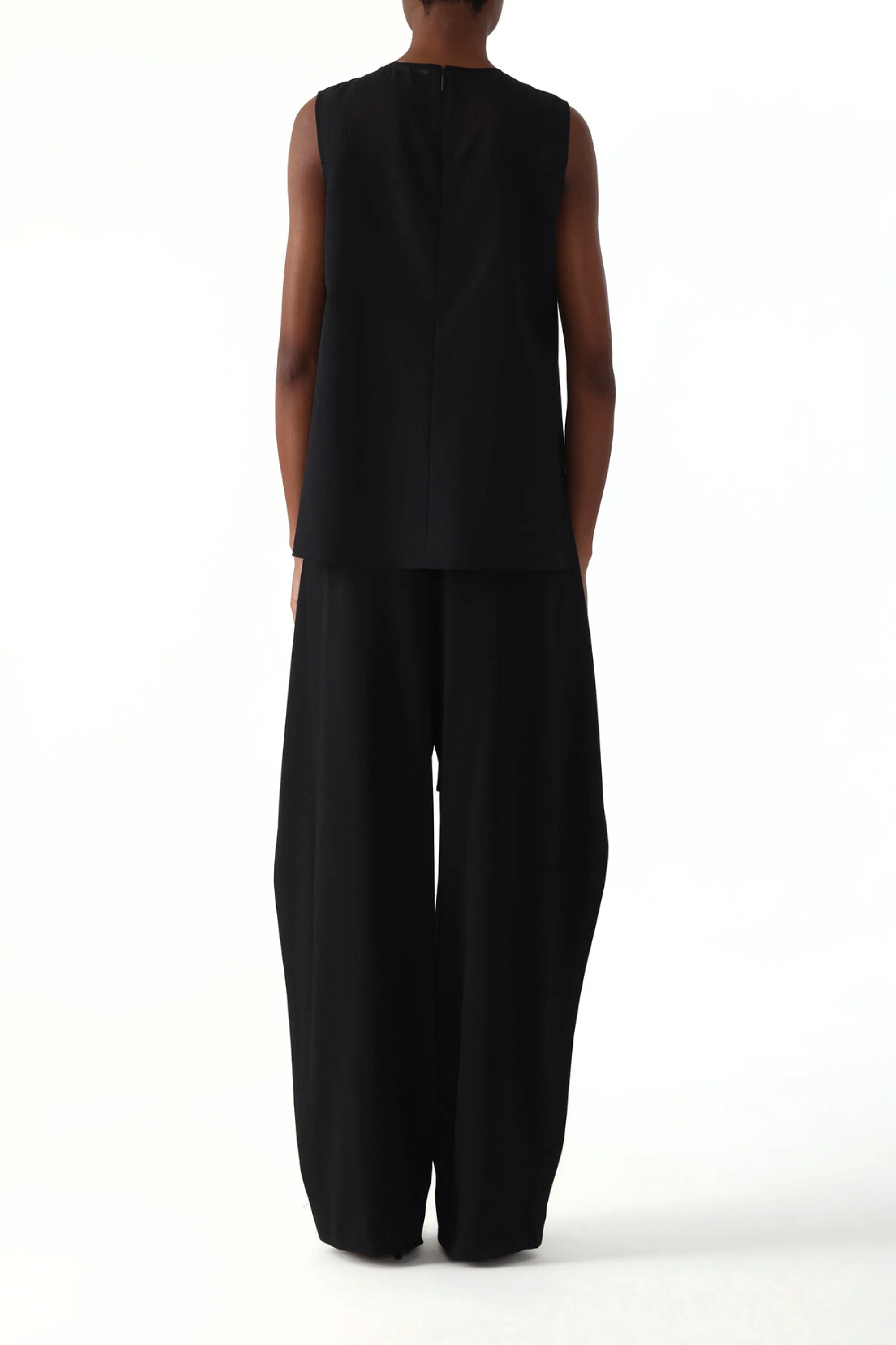 ASYMMETRICAL DRAPE SLUB SUITING TOP WITH COMBO GAUZE YOKE sold by Jason Wu product image thumbnail 4
