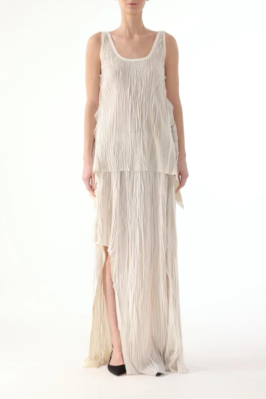 BICOLOR ASYMETRICAL PLEATED MAXI SKIRT made by Jason Wu
