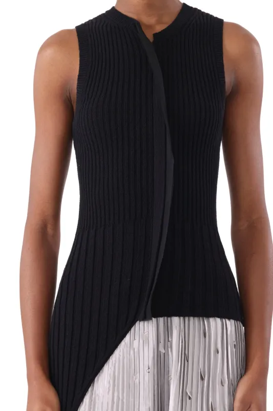 RIB KNIT ASYMMETRICAL SWEATER VEST sold by Jason Wu