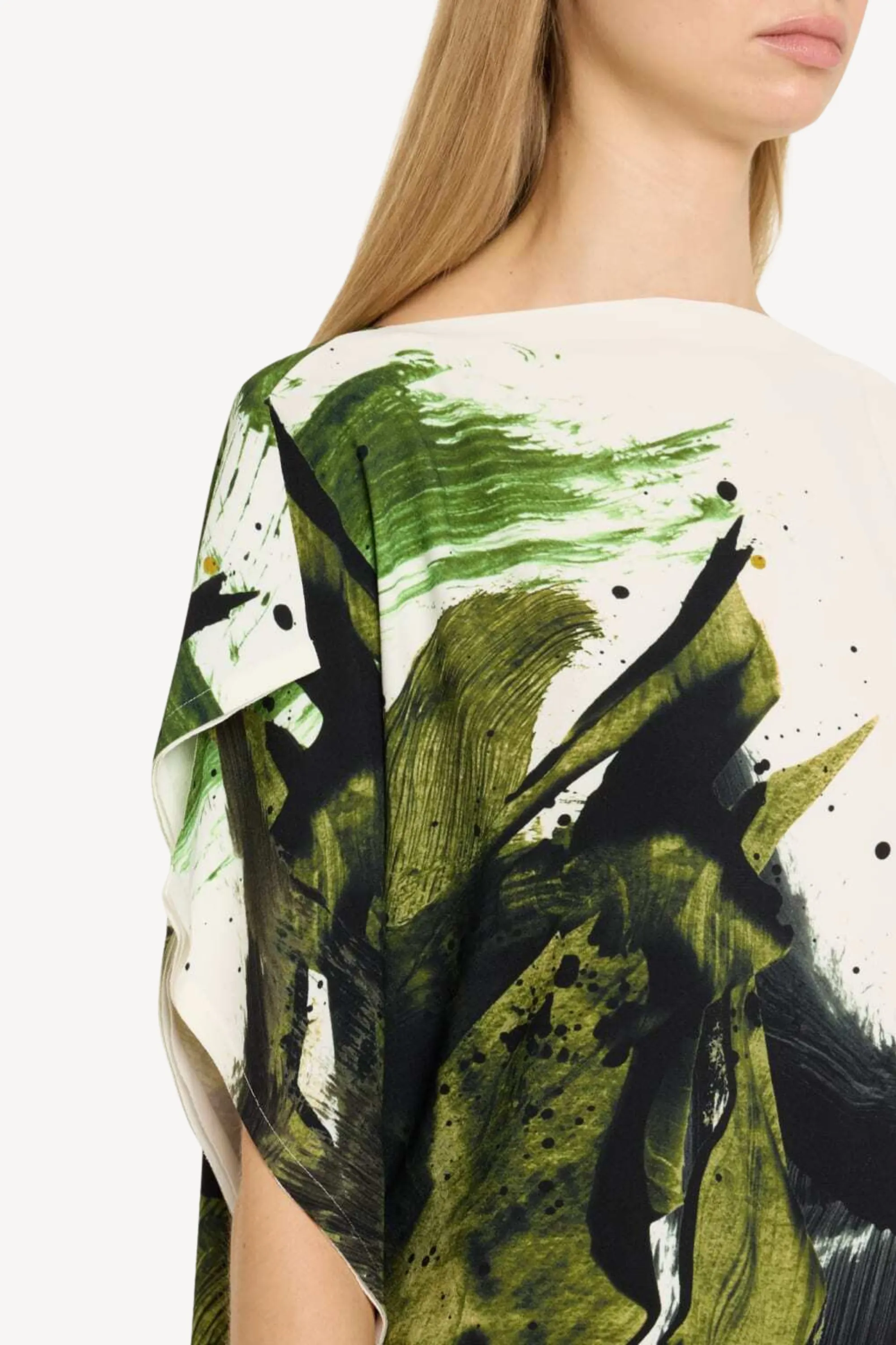 ASYMMETRICAL BRUSHSTROKE PRINTED CREPE BOATNECK TOP sold by Jason Wu product image thumbnail 3