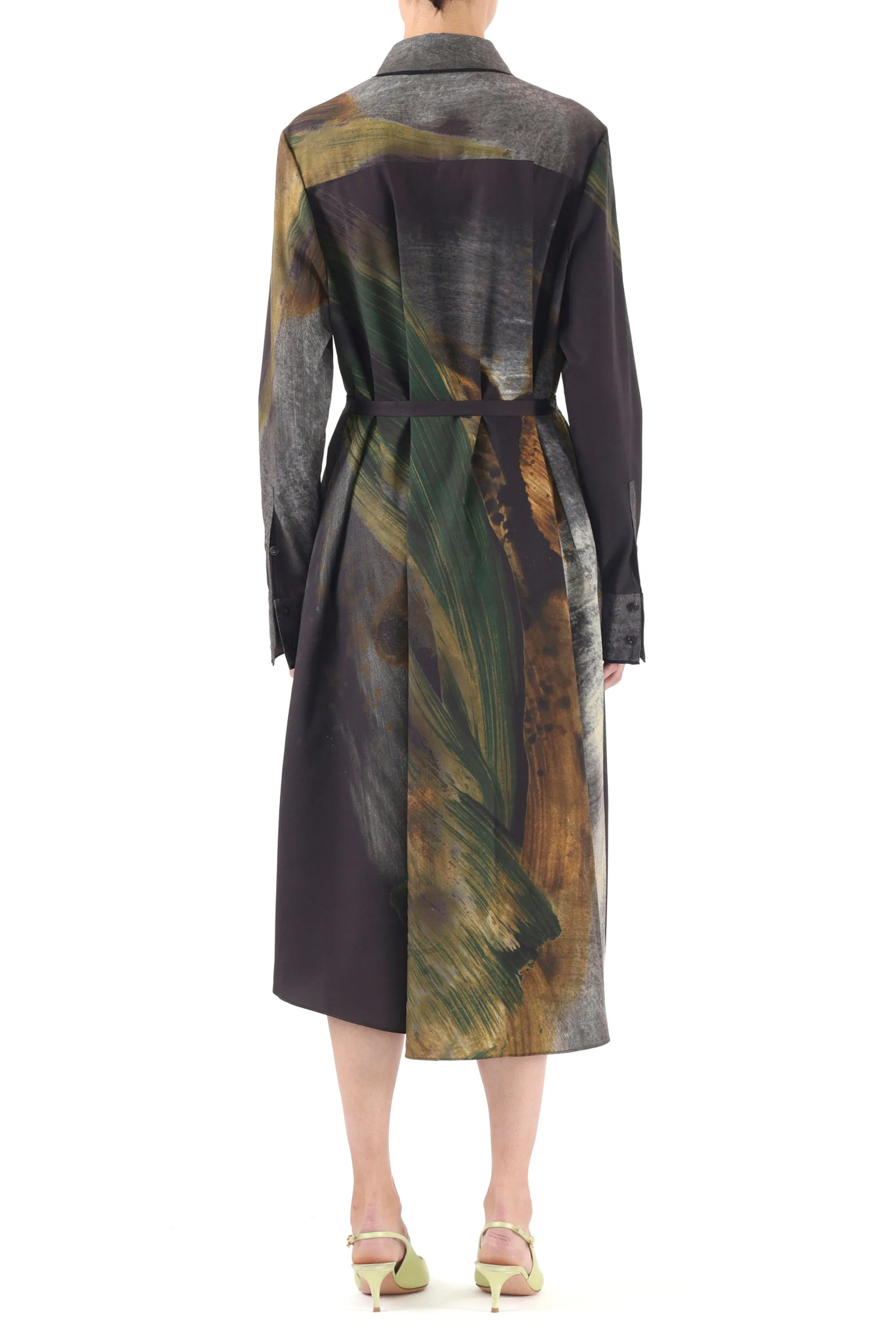 BRUSHSTROKE PRINTED OVERSIZED SHIRTDRESS WITH BELT sold by Jason Wu product image thumbnail 3