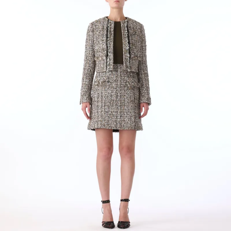 TEXTURE TWEED CROP JACKET sold by Jason Wu