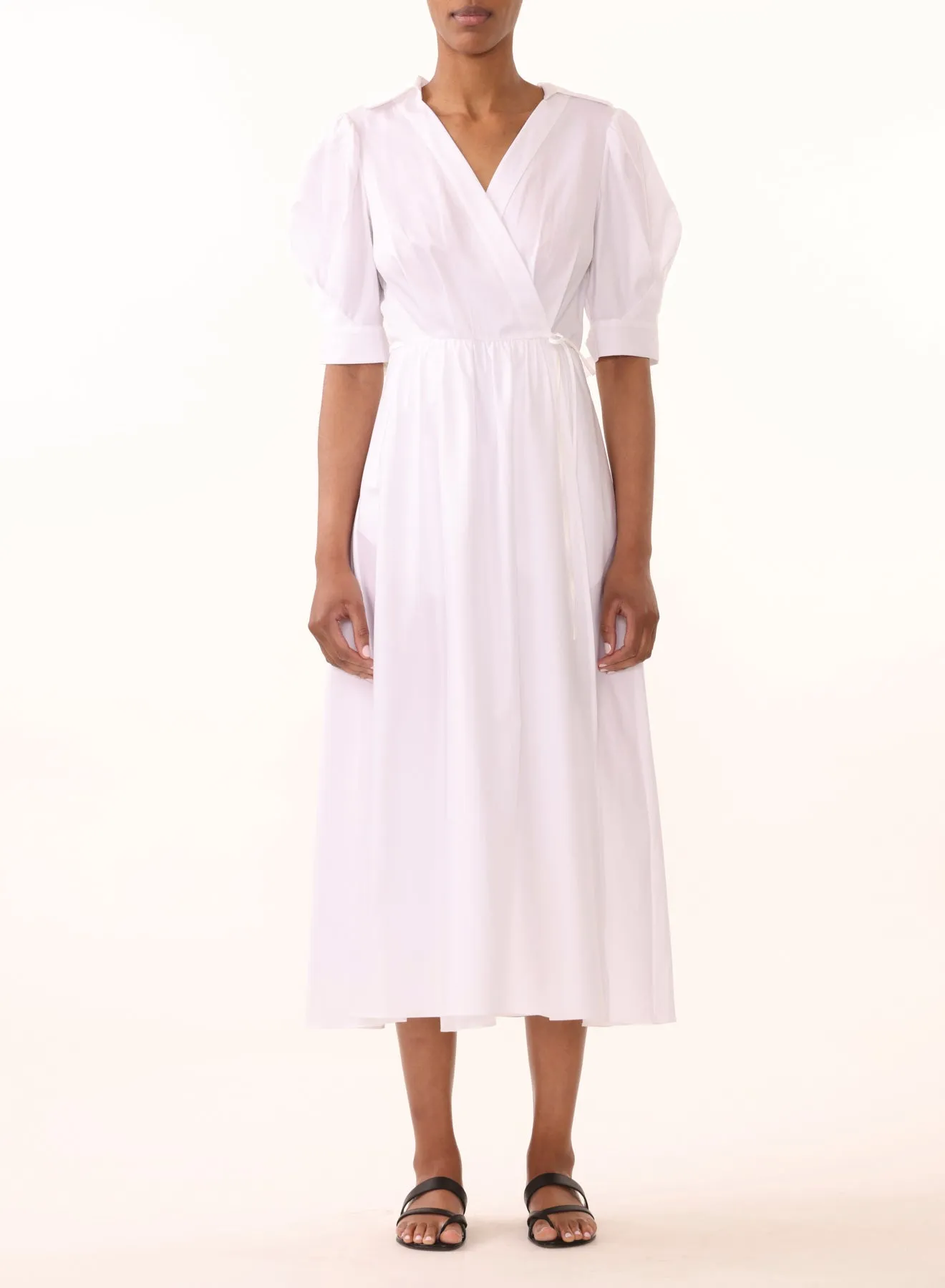 COTTON SATEEN SHORT SLEEVE DAY DRESS sold by Jason Wu