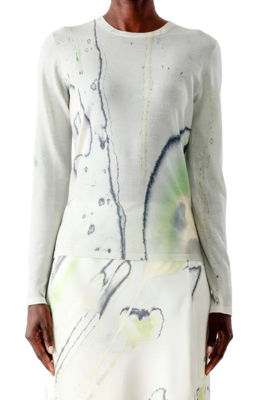 WATERCOLOR FLORAL MERINO SWEATER made by Jason Wu