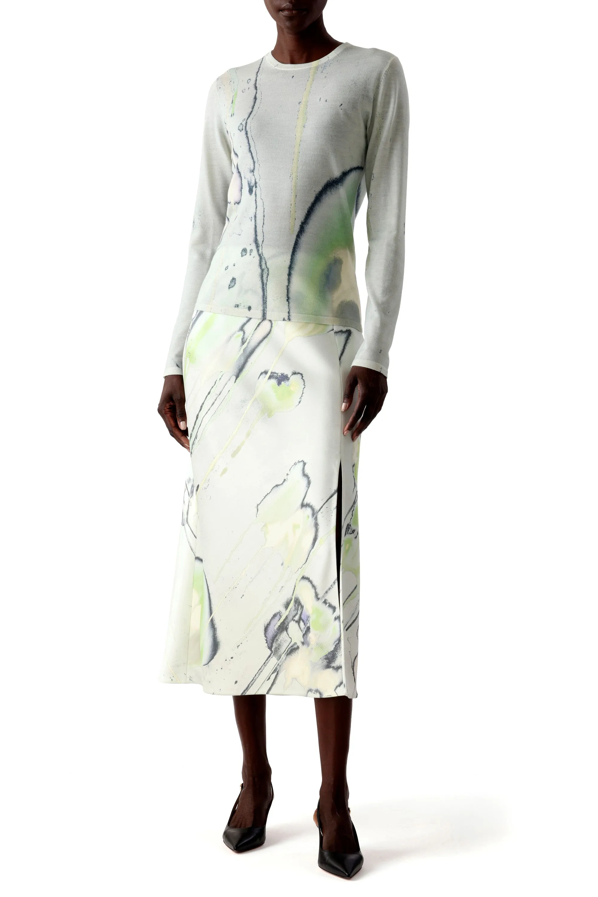 WATERCOLOR FLORAL MERINO SWEATER sold by Jason Wu product image thumbnail 4