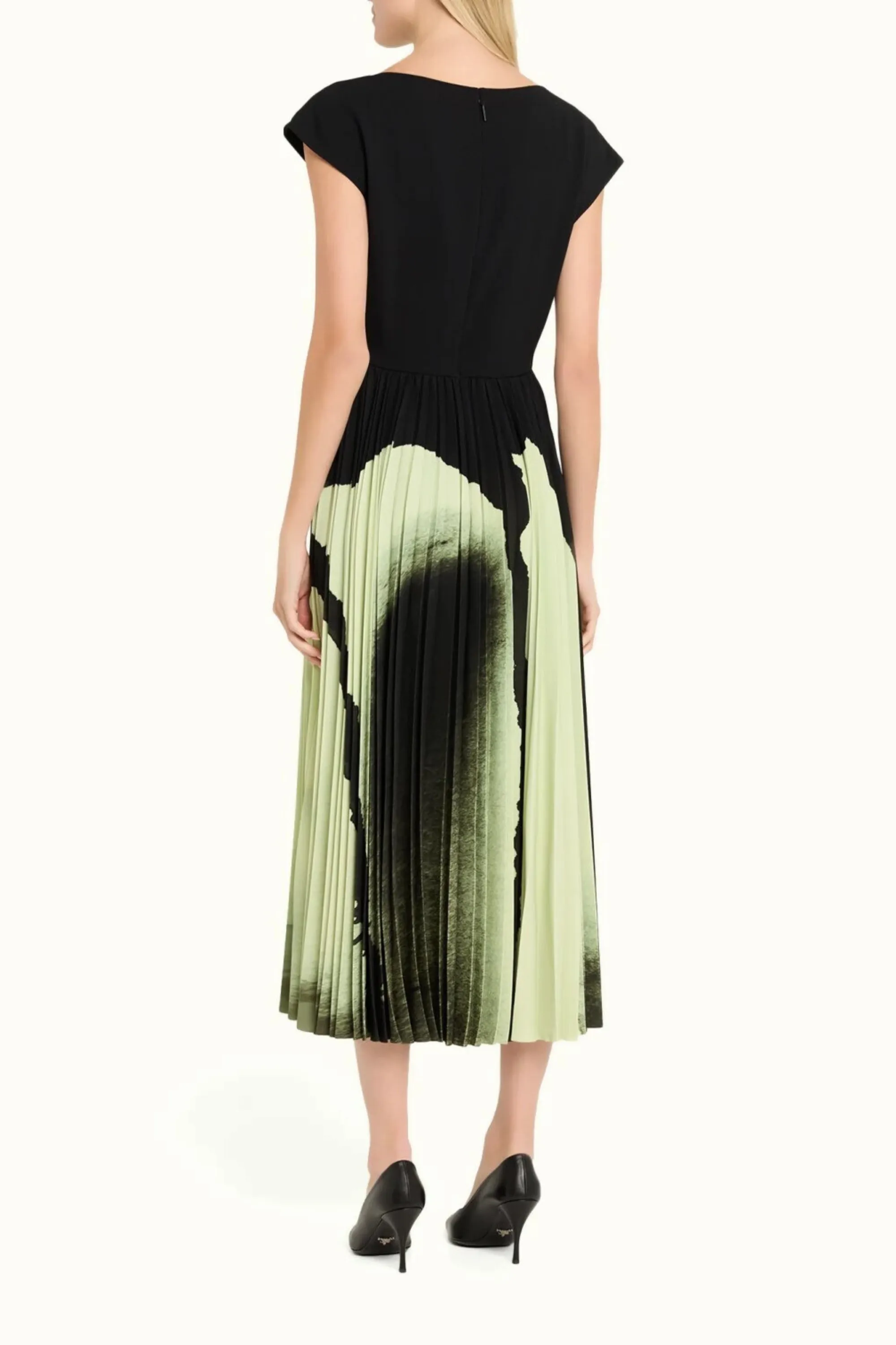 WATERCOLOR FLORAL MATTE CREPE PLEATED DRESS sold by Jason Wu product image thumbnail 3