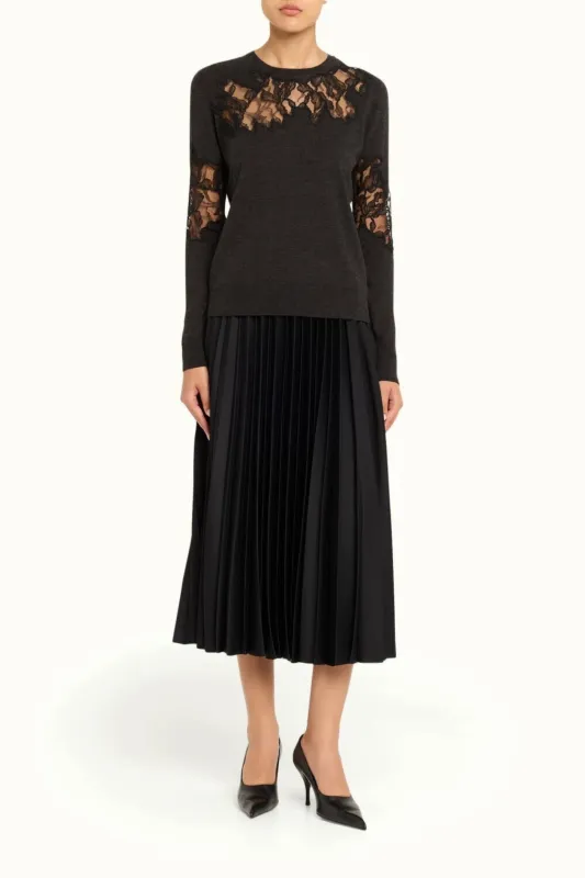 CREPE SATIN PLEATED MIDI SKIRT made by Jason Wu