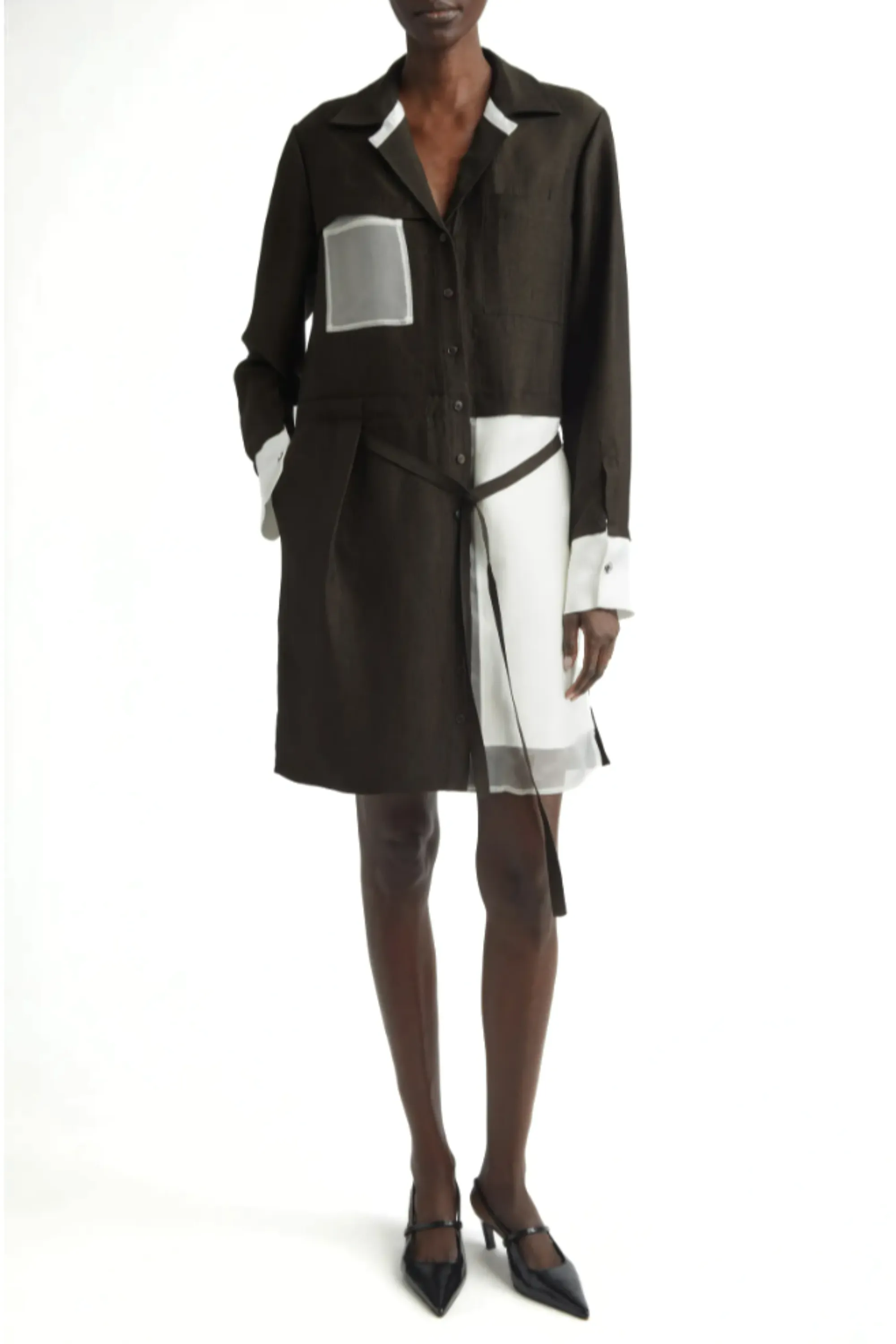 WASHED TWILL COLLAGE SHIRT DRESS sold by Jason Wu product image thumbnail 2