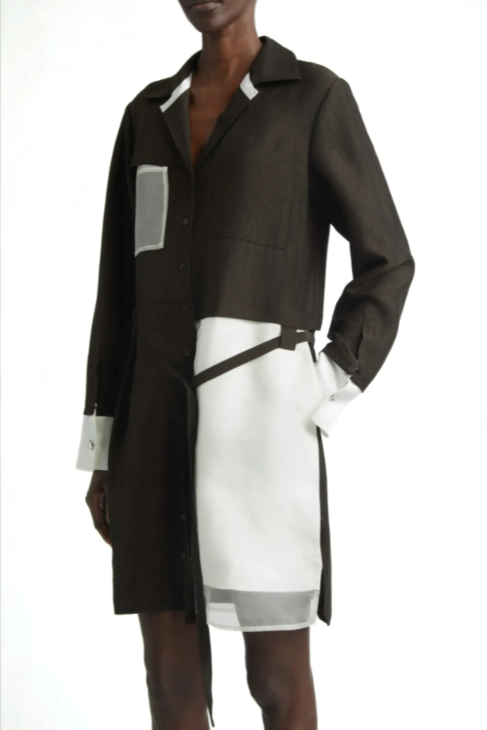 WASHED TWILL COLLAGE SHIRT DRESS sold by Jason Wu product image thumbnail 3