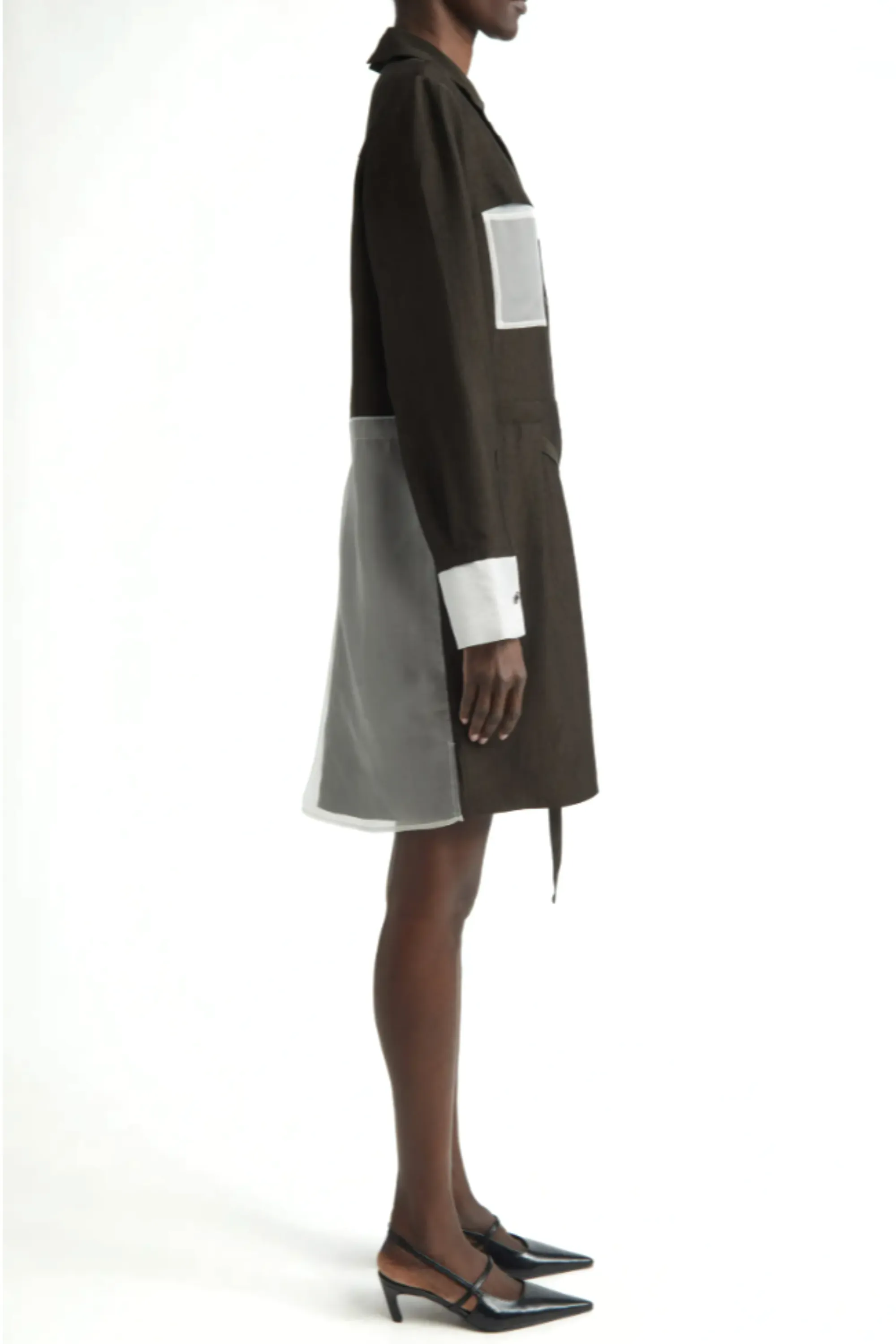 WASHED TWILL COLLAGE SHIRT DRESS sold by Jason Wu product image thumbnail 4