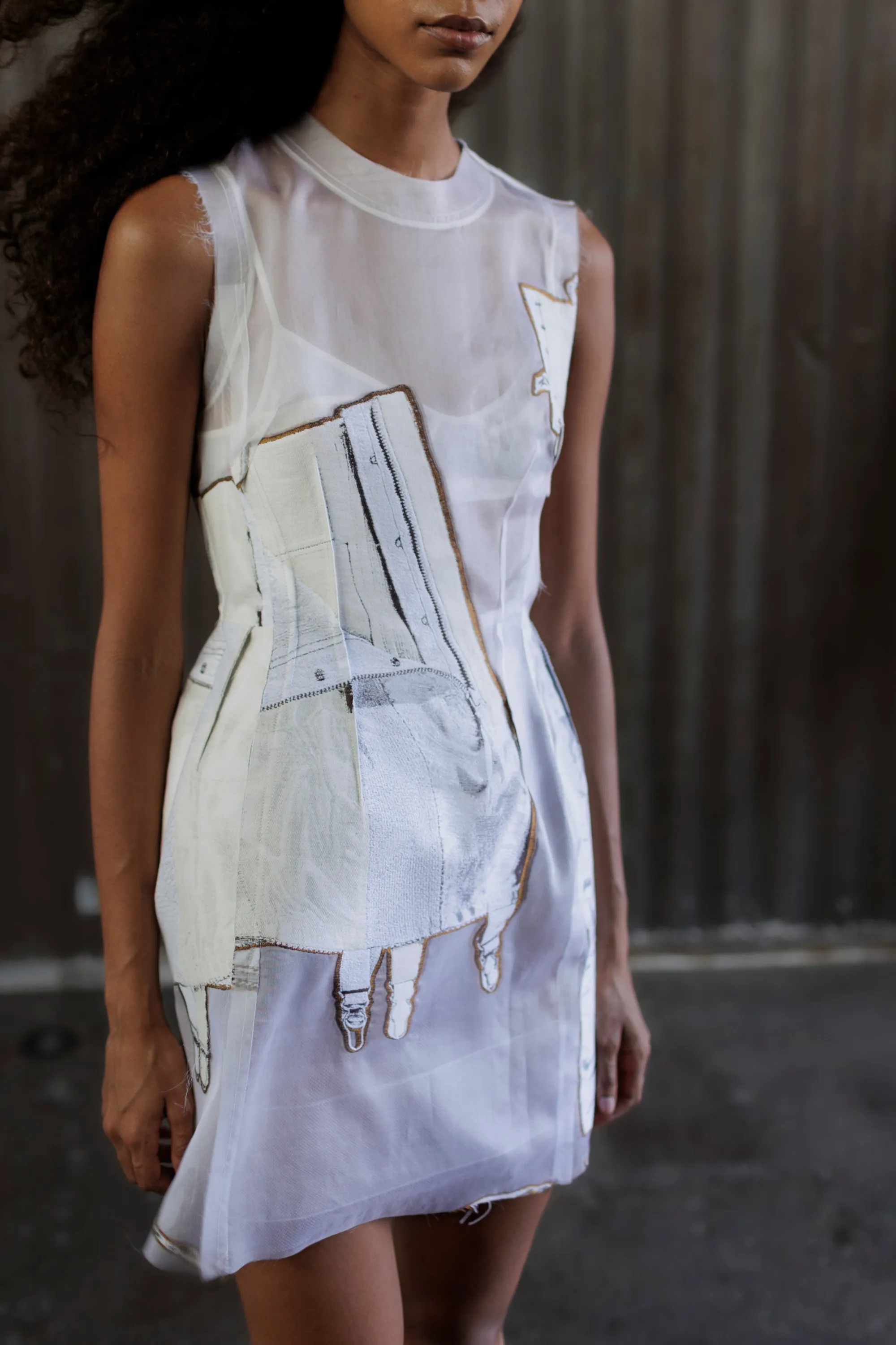FIT AND FLARE MINI DRESS WITH LINGERIE JACQUARD sold by Jason Wu