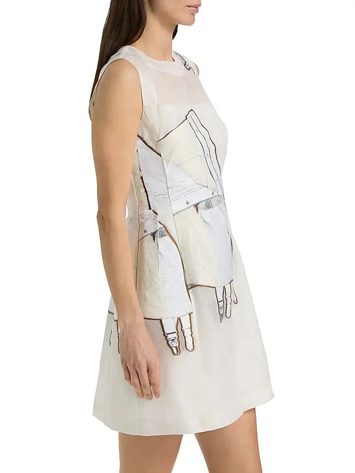 FIT AND FLARE MINI DRESS WITH LINGERIE JACQUARD sold by Jason Wu product image thumbnail 4