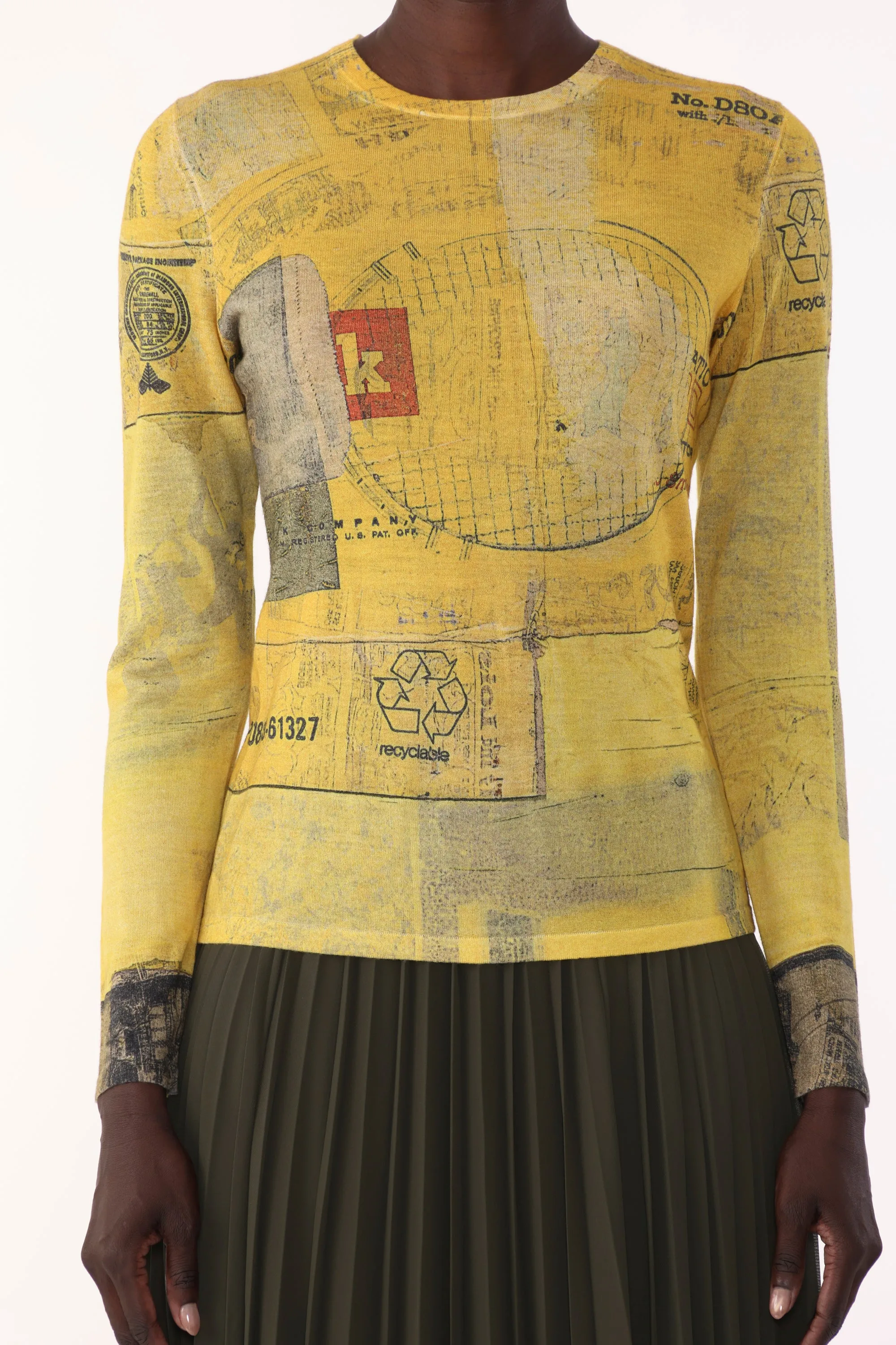 MERINO WOOL KNIT CREW NECK WITH SULPHUR BANK ARTWORK BY ROBERT RAUSCHENBERG sold by Jason Wu product image thumbnail 5
