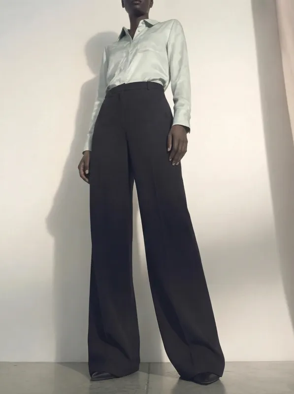 STRAIGHT LEG CADY TROUSERS WITH FRONT OVERLAP made by Jason Wu