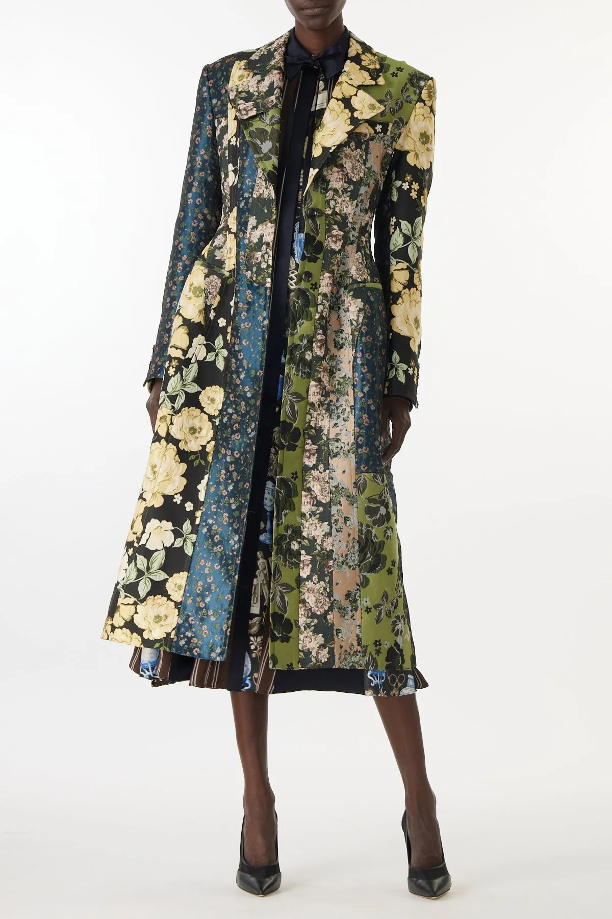 MIXED FLORAL JACQUARD PANELED COAT sold by Jason Wu product image thumbnail 2