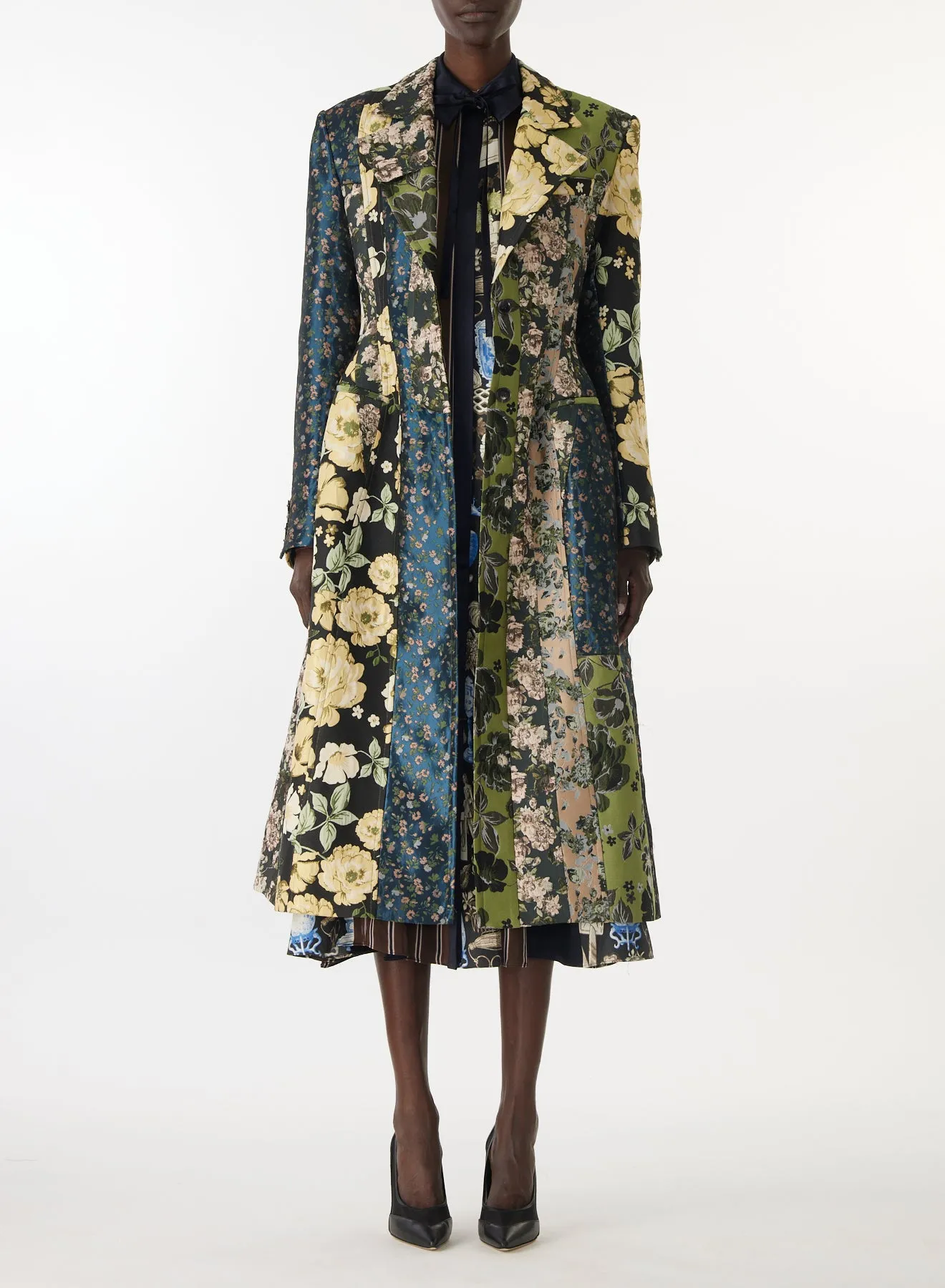 MIXED FLORAL JACQUARD PANELED COAT sold by Jason Wu product image thumbnail 3