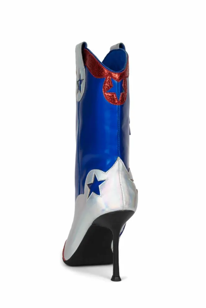 Jeffrey Campbell Women ACE_HIGH RED BLUE COMBO PU sold by Jeffrey Campbell product image thumbnail 4