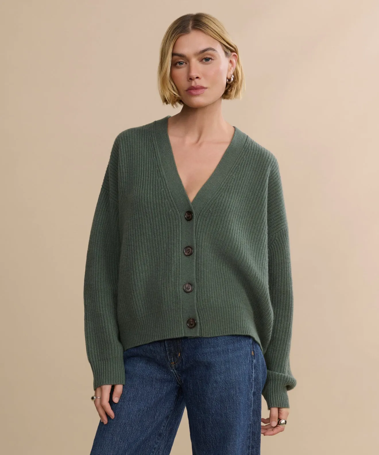 Cropped Cashmere Cocoon Cardigan sold by Jenni Kayne