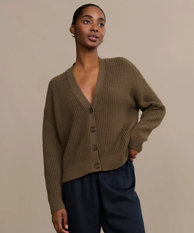Cropped Cotton Cocoon Cardigan sold by Jenni Kayne