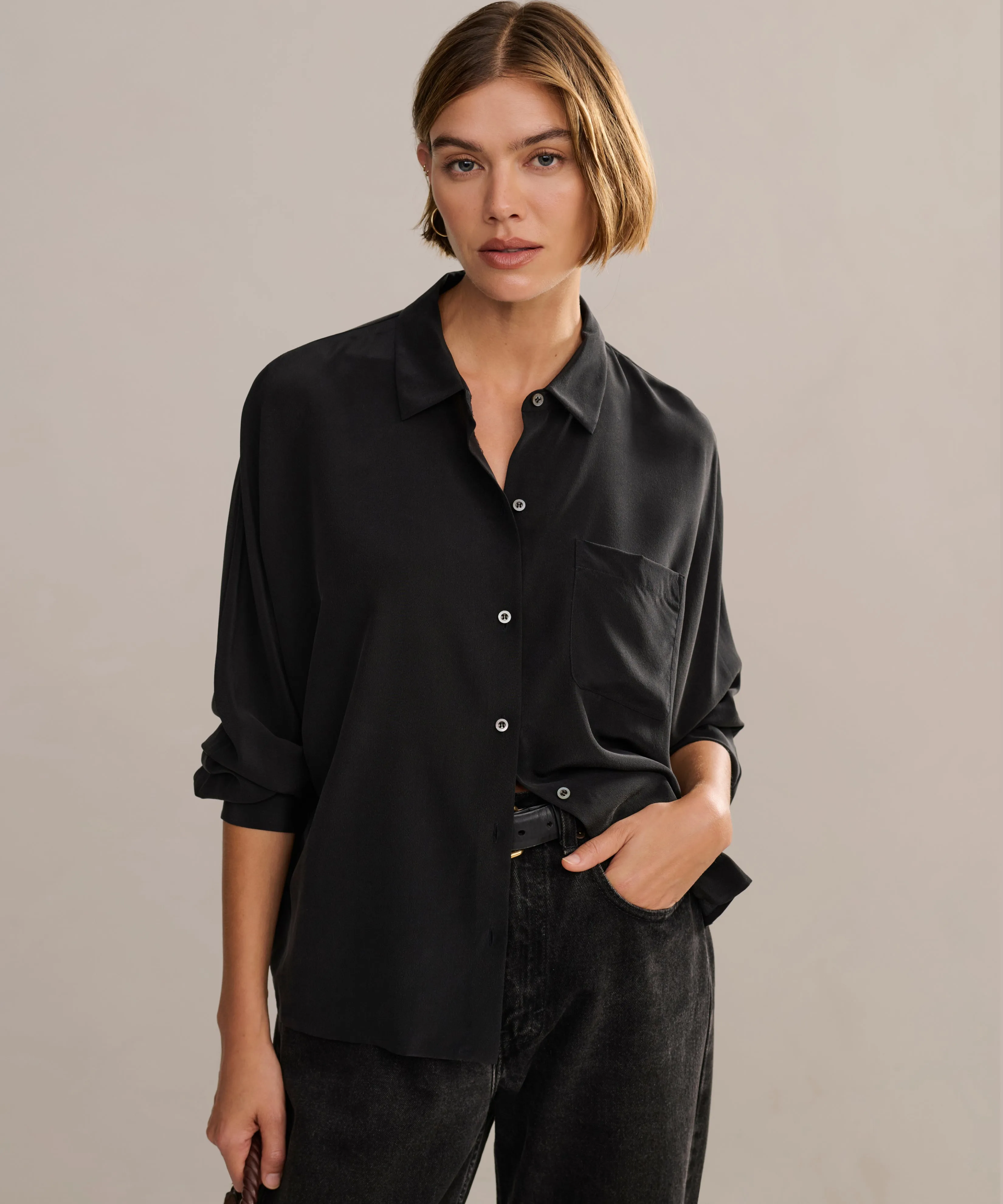 Silk Sloane Shirt sold by Jenni Kayne