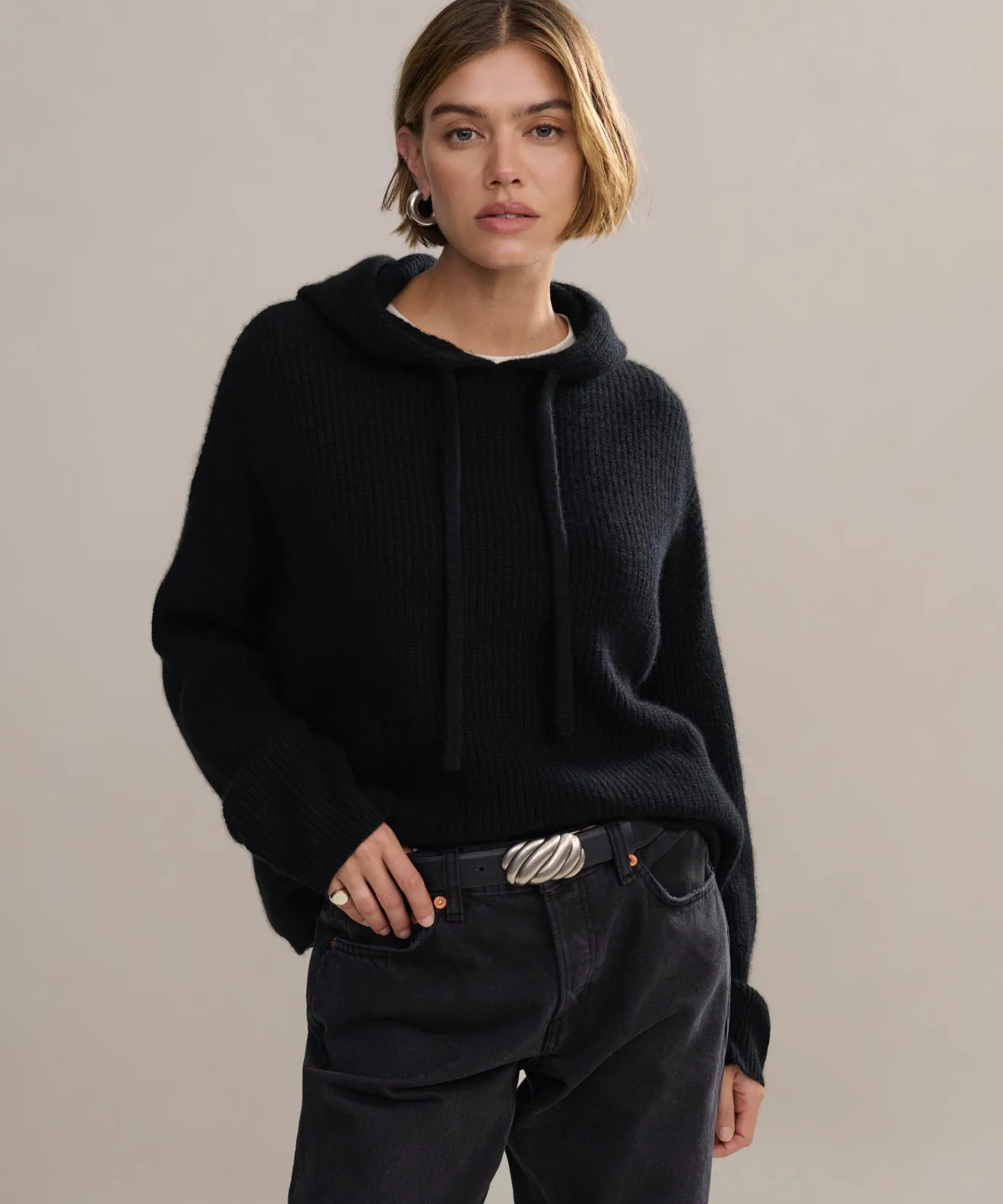 Cashmere Fisherman Hoodie sold by Jenni Kayne