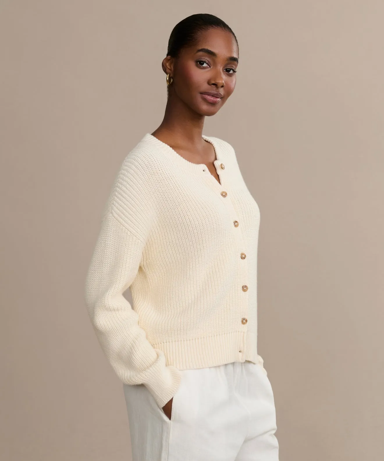 Cotton Hayes Crewneck Cardigan sold by Jenni Kayne product image thumbnail 3