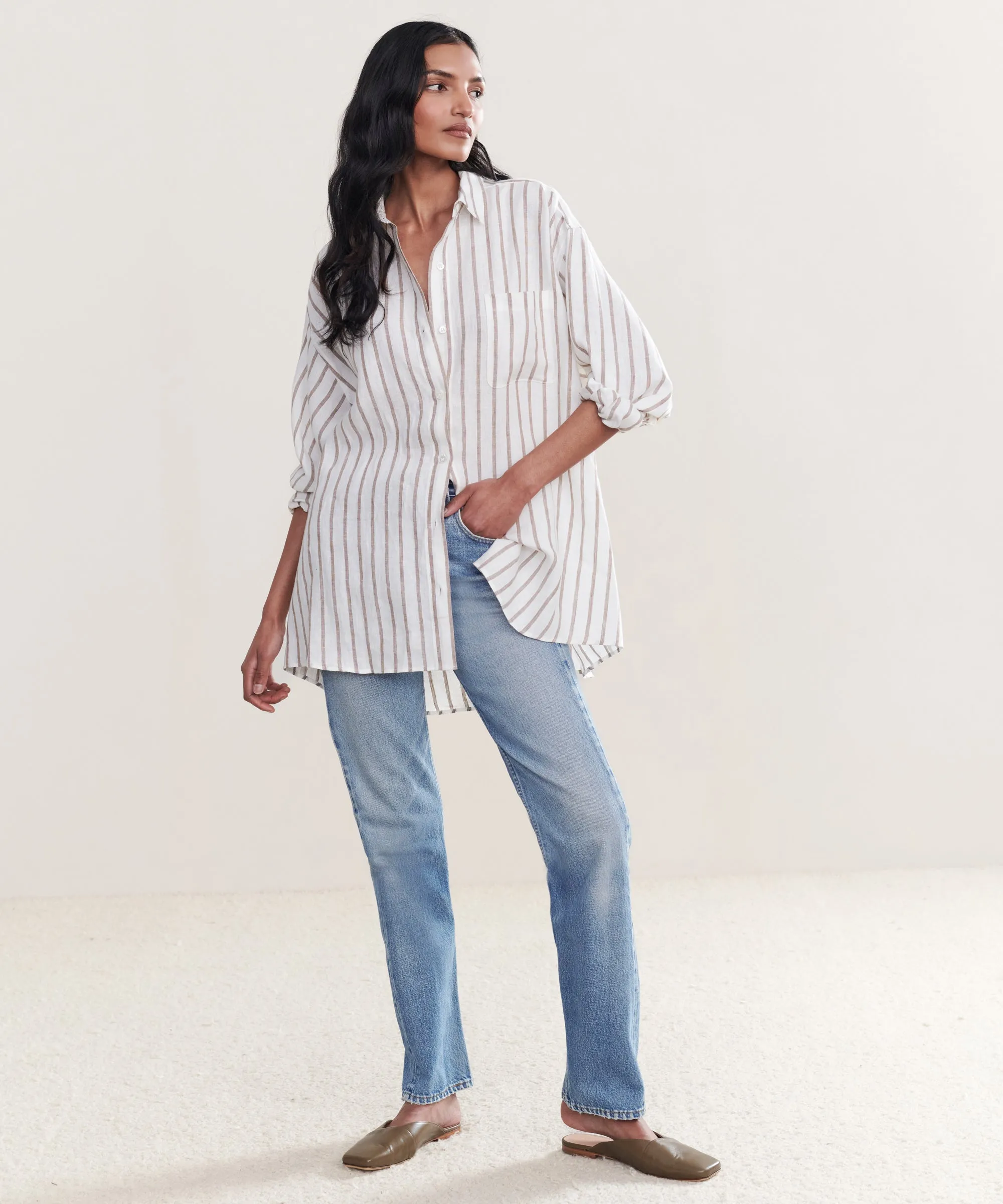 Linen Relaxed Oversized Shirt sold by Jenni Kayne product image thumbnail 2