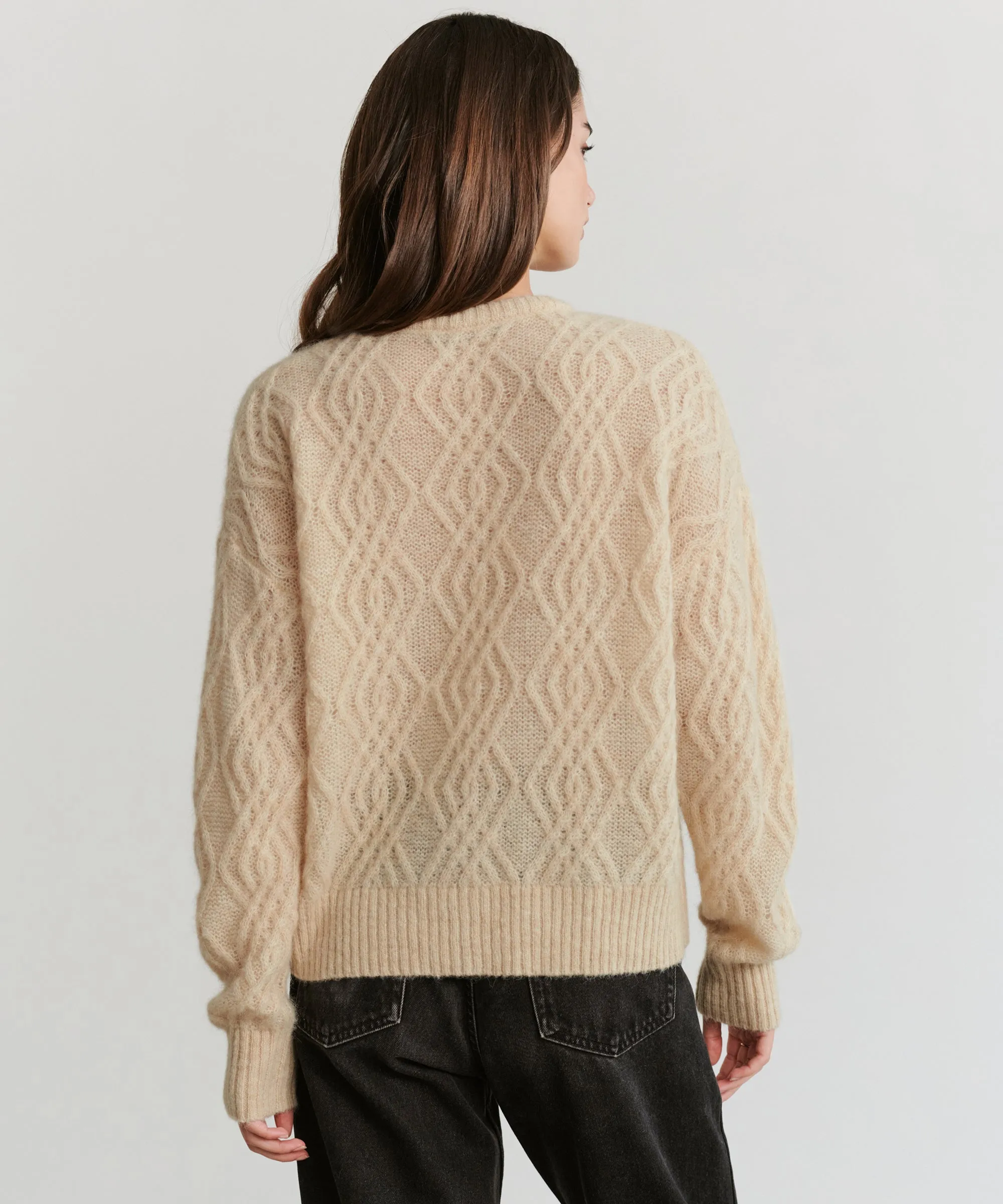Cable Crewneck Cardigan sold by Jenni Kayne product image thumbnail 4