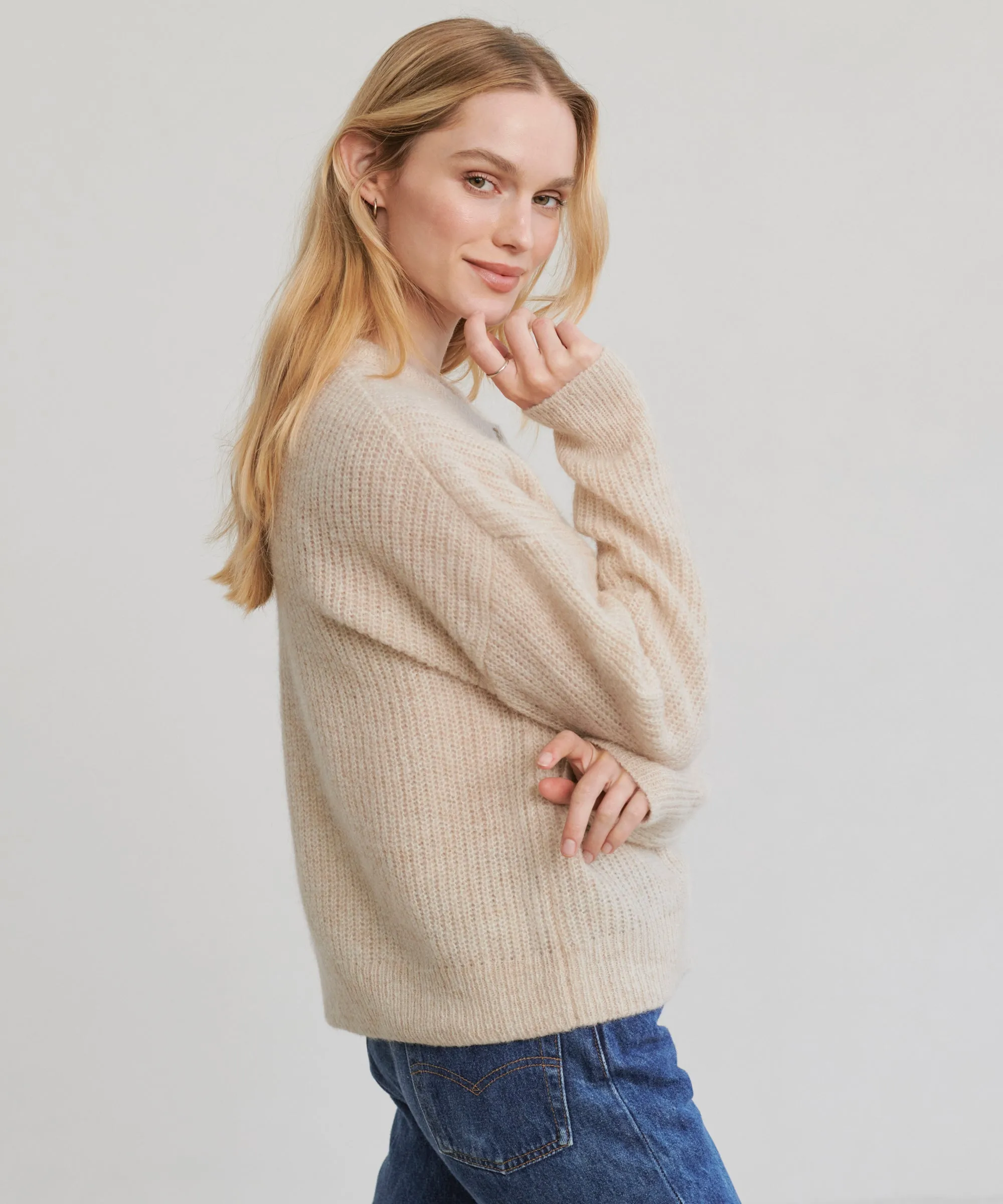Hayes Crewneck Cardigan sold by Jenni Kayne product image thumbnail 3