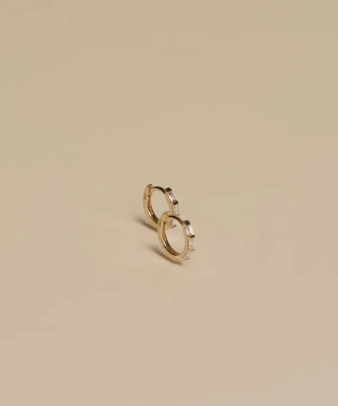 Merit Baguette Hoops sold by Jenni Kayne