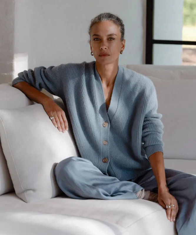 Cropped Cashmere Cocoon Cardigan sold by Jenni Kayne