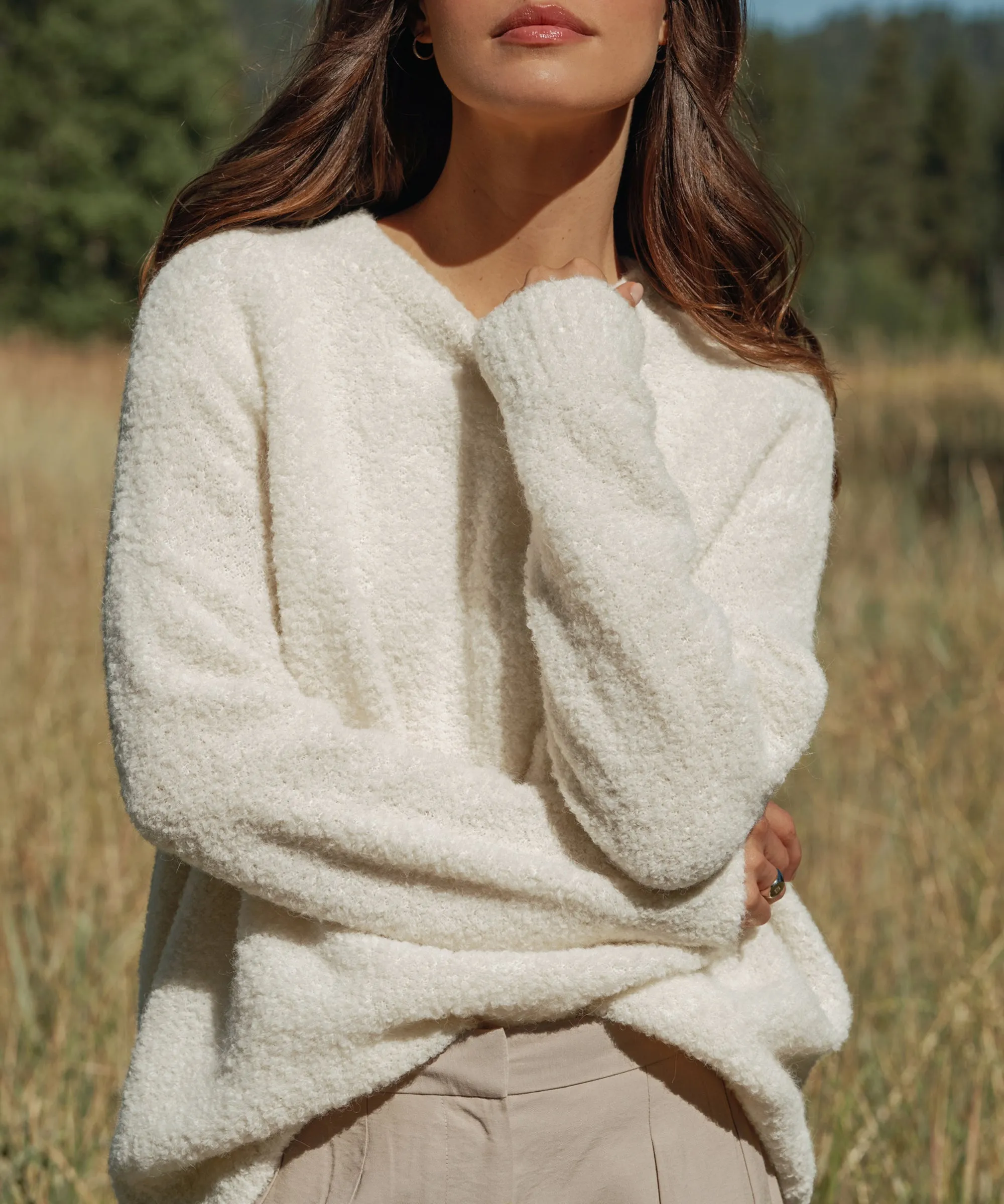 Alpaca Boucle Cocoon Crewneck sold by Jenni Kayne