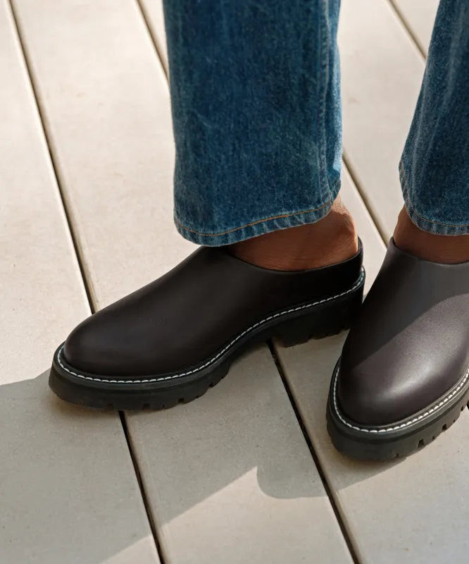 Leather Lug Mule sold by Jenni Kayne