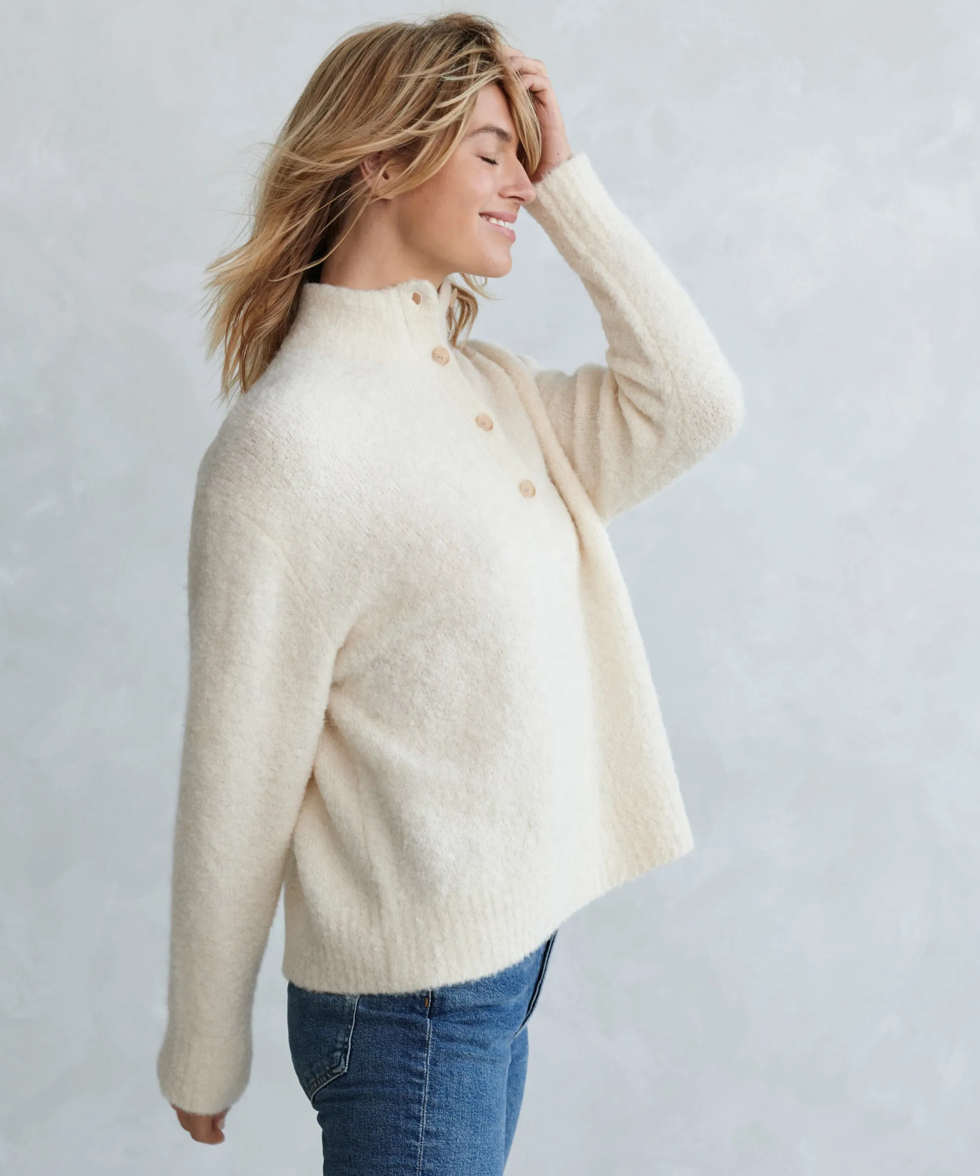 Boucle Button Pullover sold by Jenni Kayne product image thumbnail 3