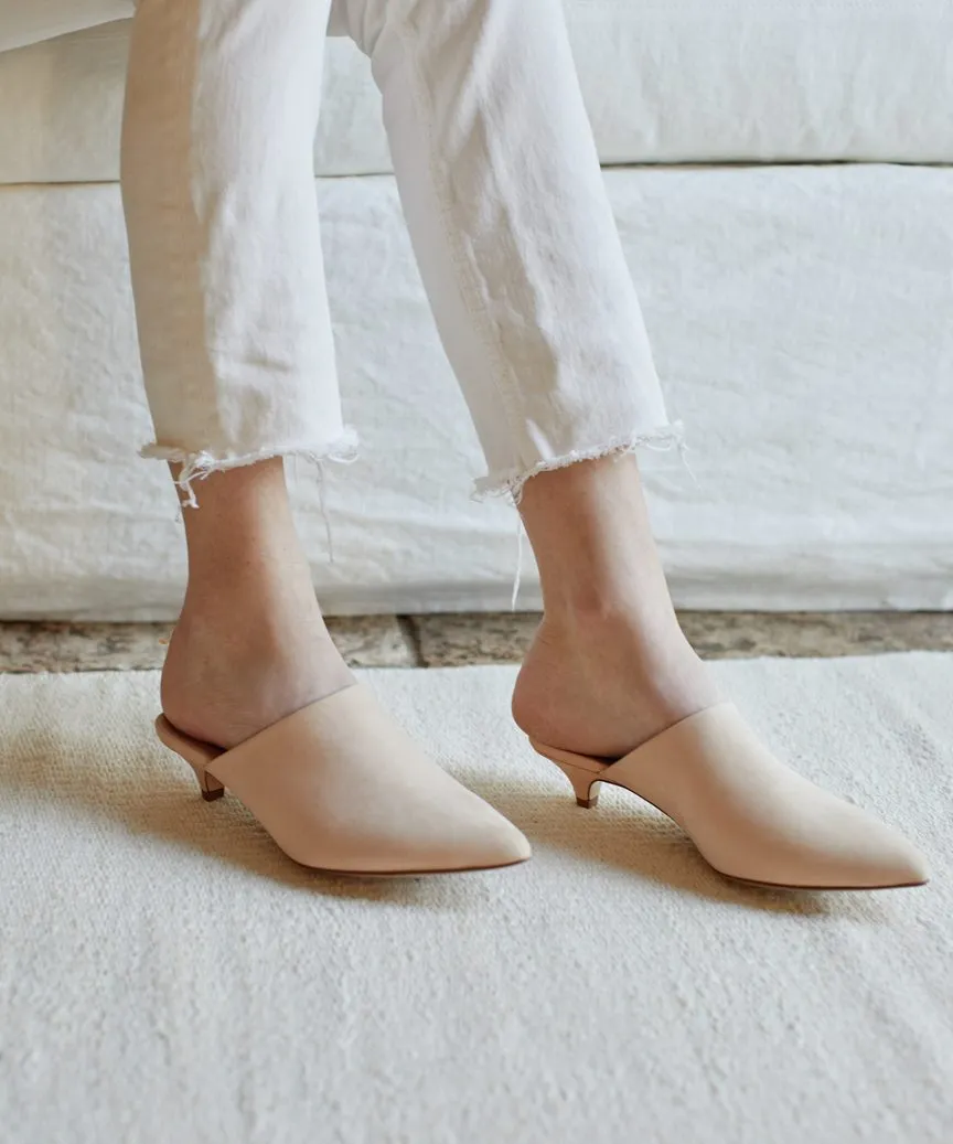 Oiled Leather Kitten Heel Mule sold by Jenni Kayne product image thumbnail 4