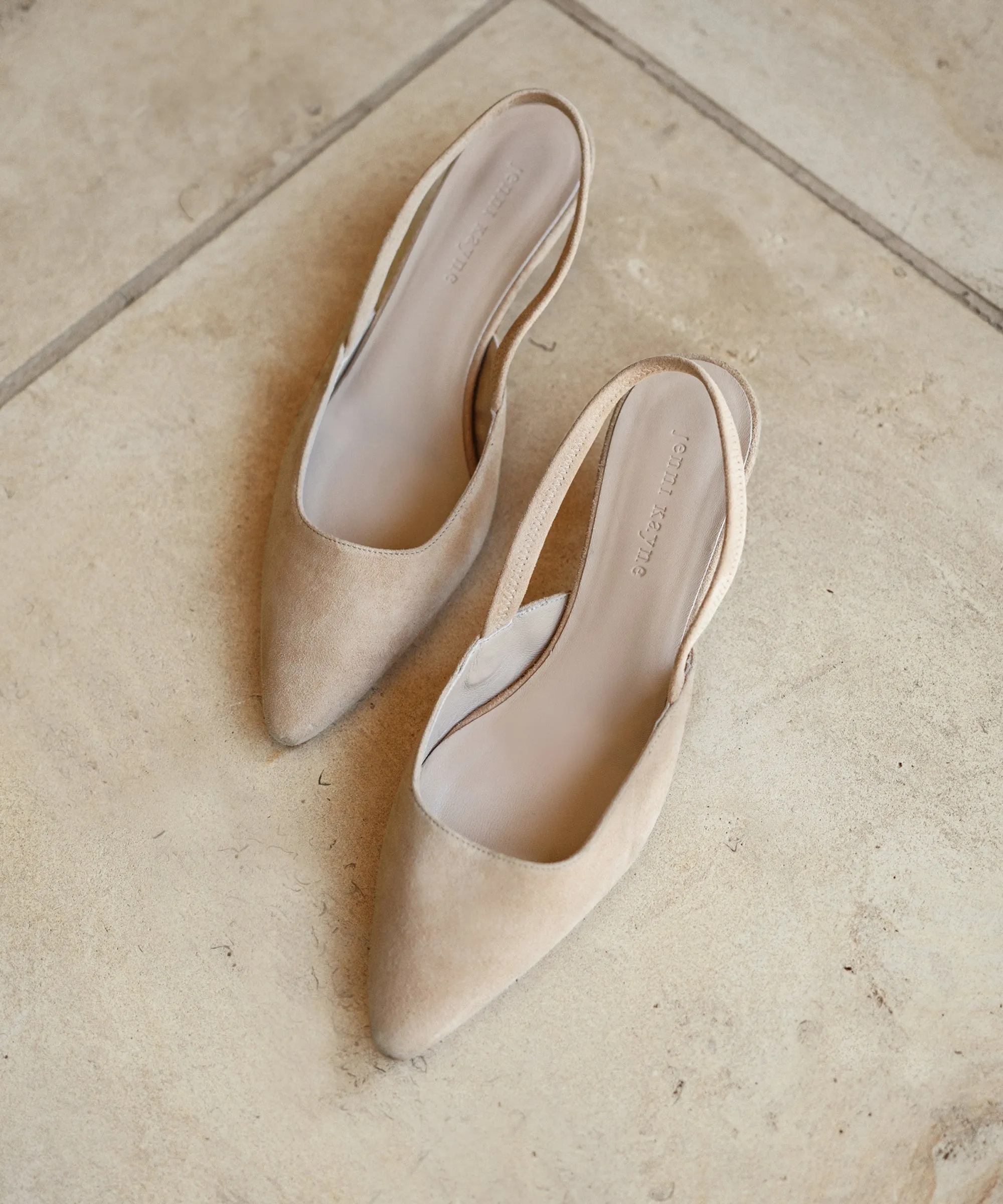 Suede Kitten Heel sold by Jenni Kayne