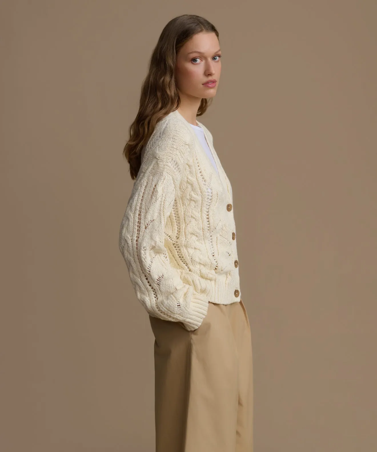 Cotton Cable Cardigan sold by Jenni Kayne product image thumbnail 4