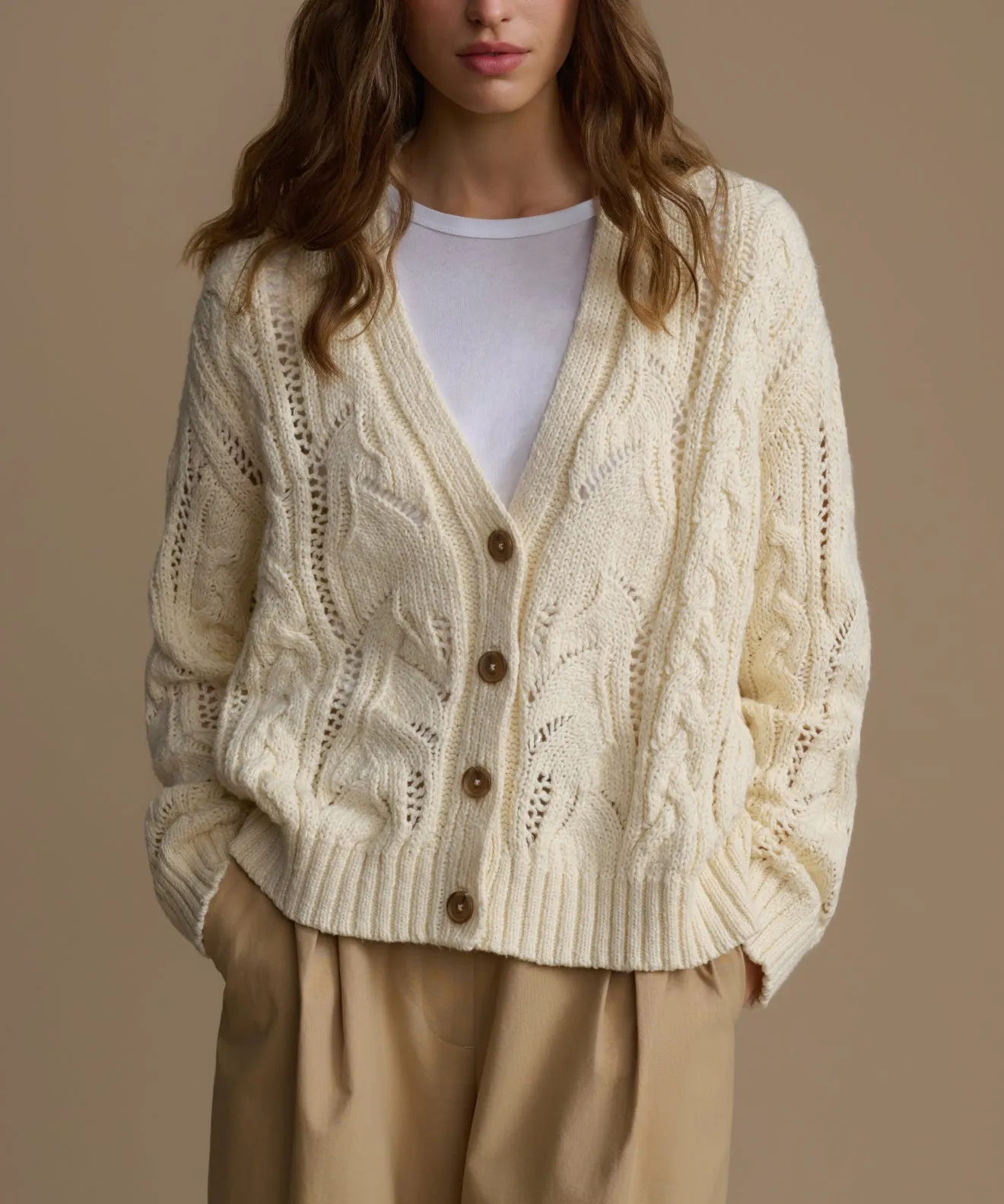 Cotton Cable Cardigan sold by Jenni Kayne product image thumbnail 3