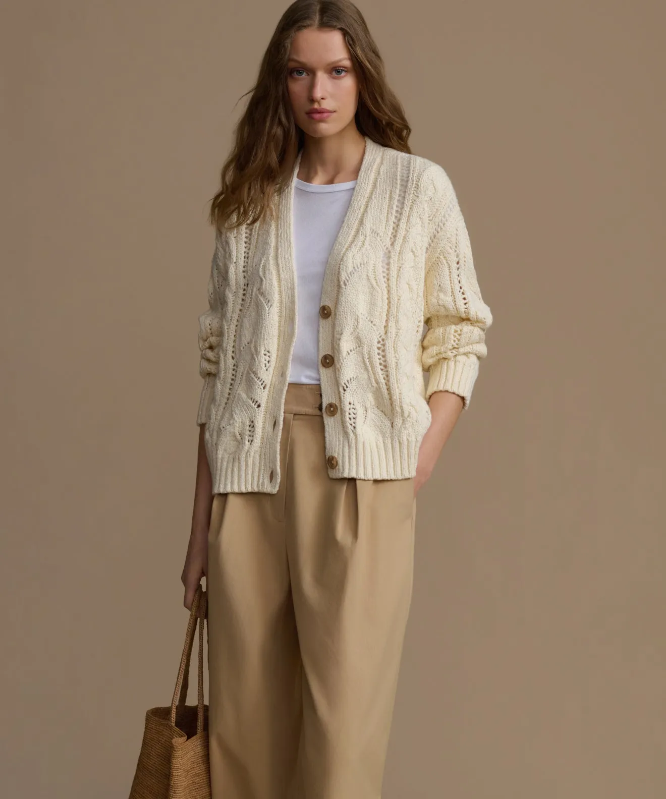 Cotton Cable Cardigan sold by Jenni Kayne product image thumbnail 5
