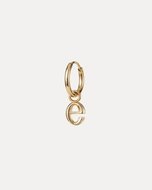 Single Monogram Huggie Earring - E sold by JENNY BIRD