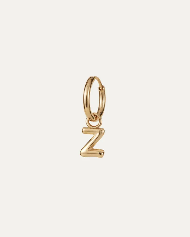 Single Monogram Huggie Earring - Z sold by JENNY BIRD