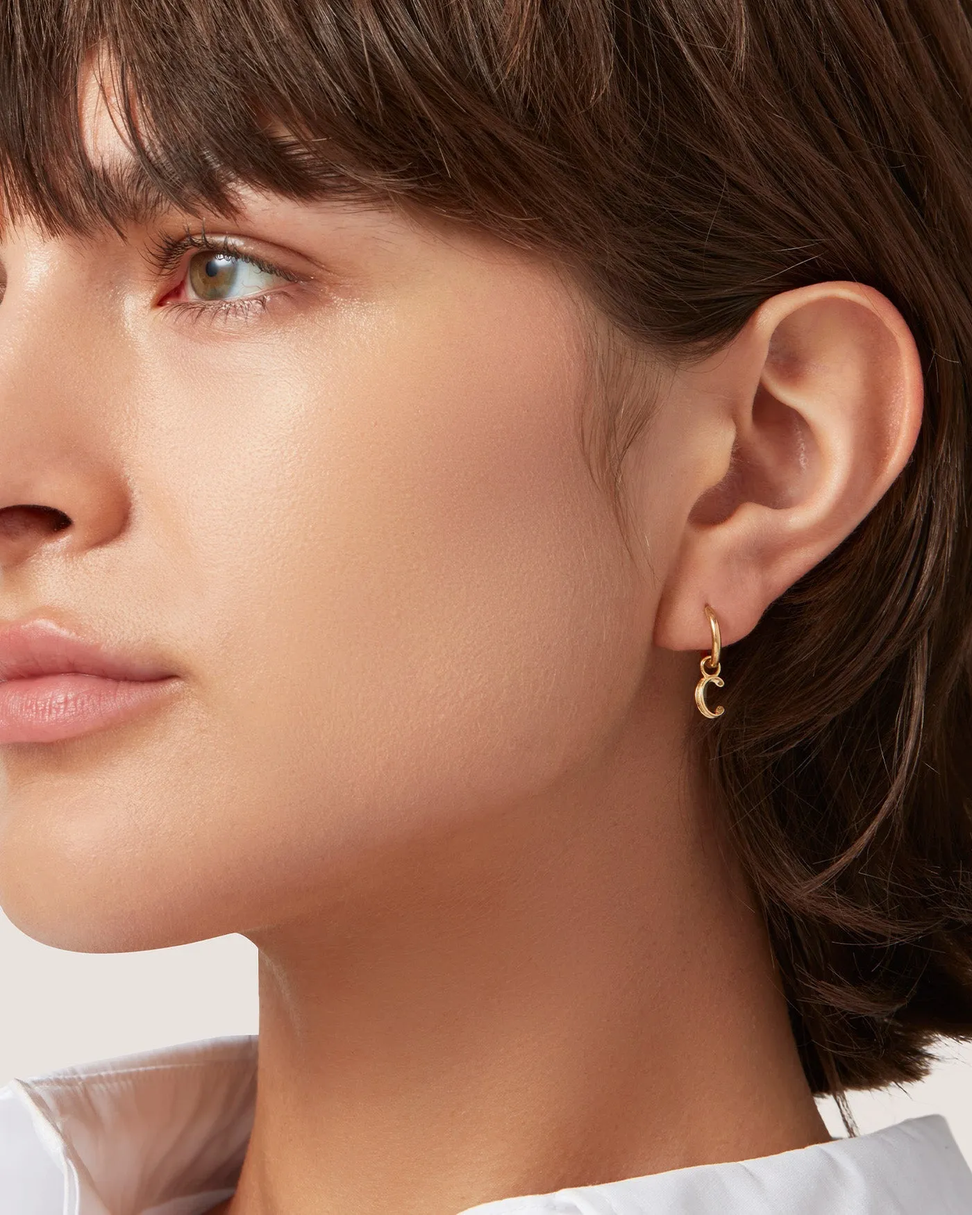 Single Monogram Huggie Earring - C sold by JENNY BIRD product image thumbnail 2
