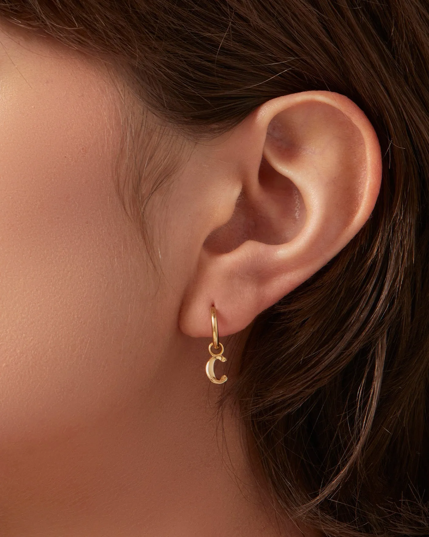 Single Monogram Huggie Earring - C sold by JENNY BIRD product image thumbnail 3
