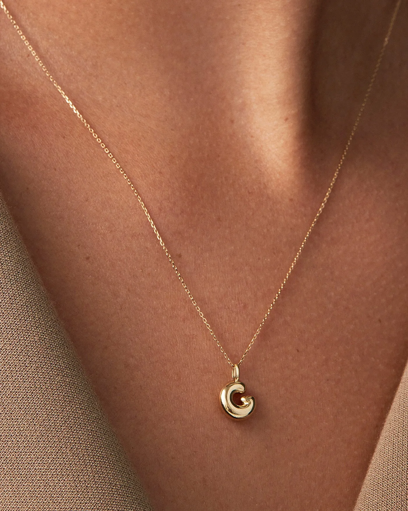 14K Gold Bubble Letter Necklace - G sold by JENNY BIRD product image thumbnail 4