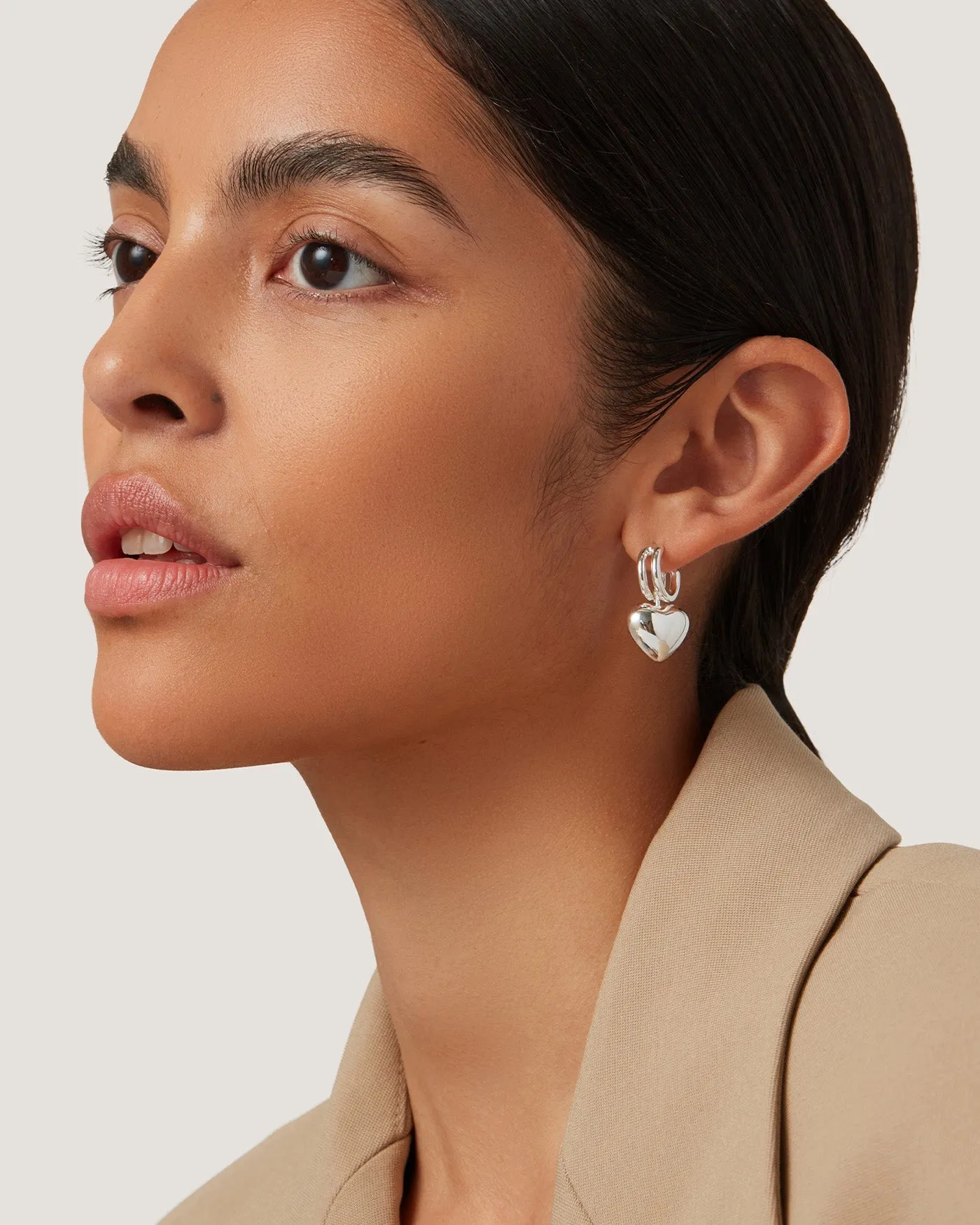 Puffy Heart Huggie Earrings sold by JENNY BIRD product image thumbnail 2